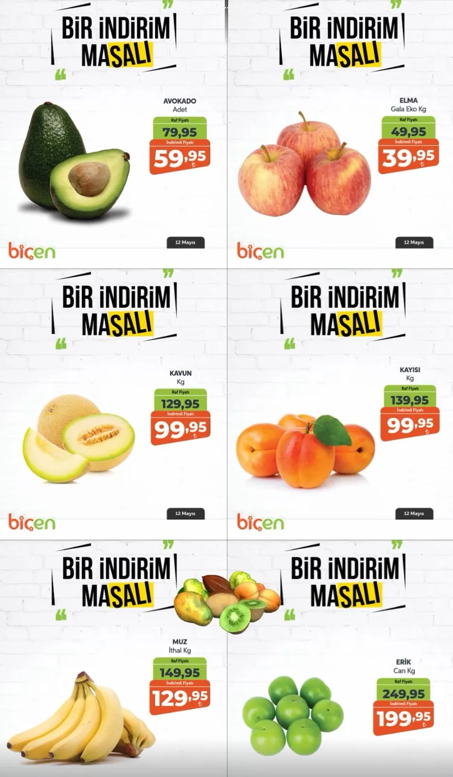 Biçen Biçen Market 12 Mayıs 2026 Aktüel Kataloğu sayfa 3: Erik Can Kg, Kayisi Kg