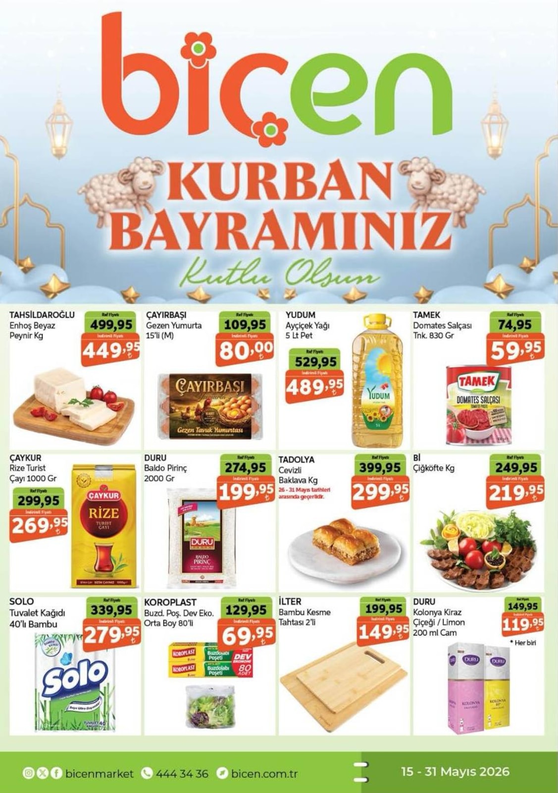 Biçen Market 15 Mayıs 2026 Aktüel Kataloğu broşürü