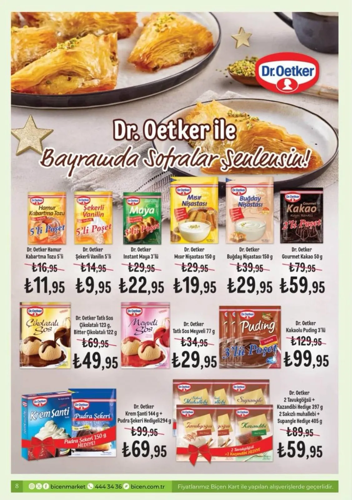 Biçen Biçen Market 15 Mayıs 2026 Aktüel Kataloğu sayfa 7: Dr. Oetker Gourmet Kakao 50G, Dr. Oetker Buğday Nişastası 150G