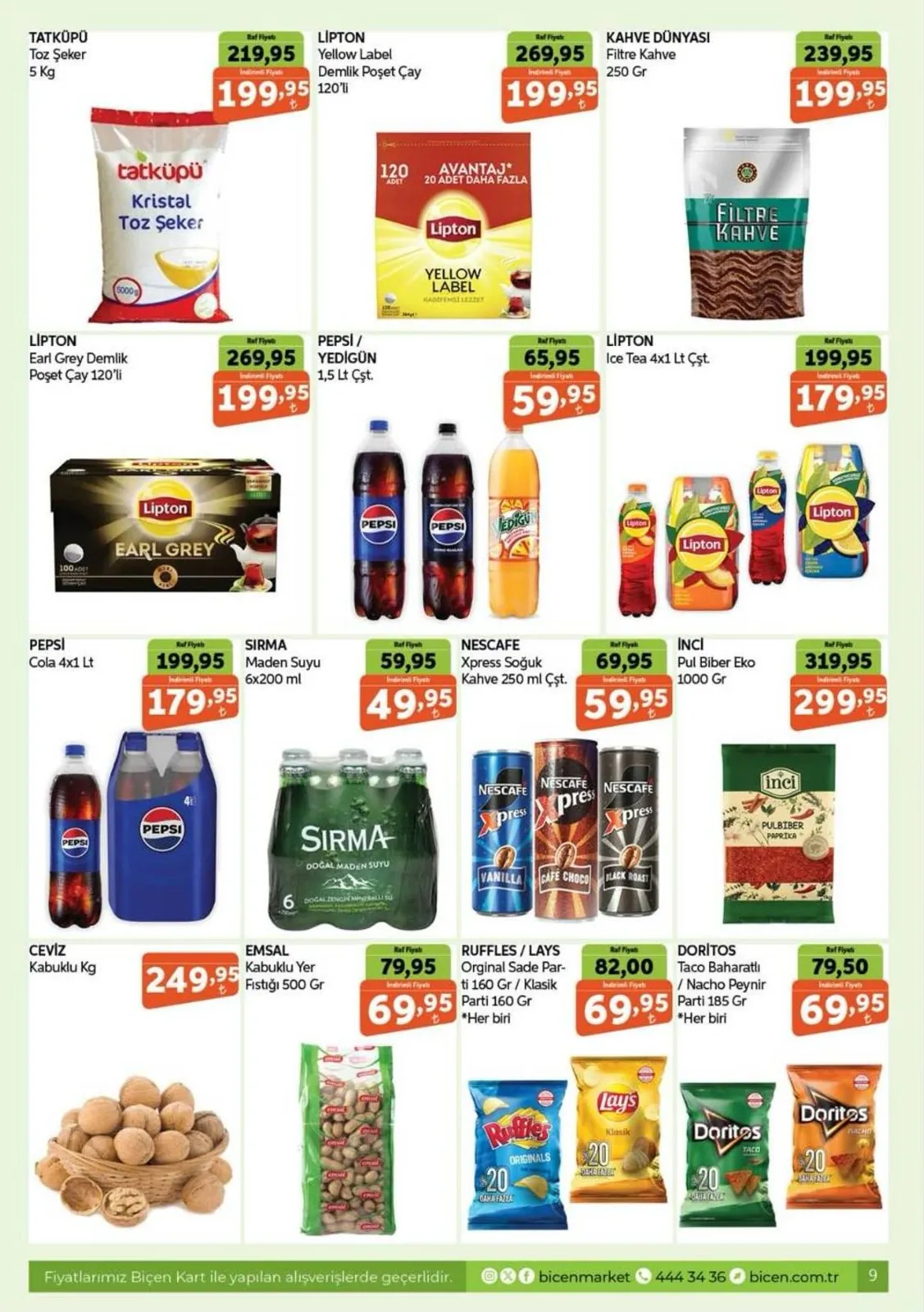 Biçen Biçen Market 15 Mayıs 2026 Aktüel Kataloğu sayfa 8: Ruffles / Lays Orginal Sade Parti 160 Gr / Klasik Parti 160 Gr, Emsal Kabuklu Yer Fıstığı 500 Gr