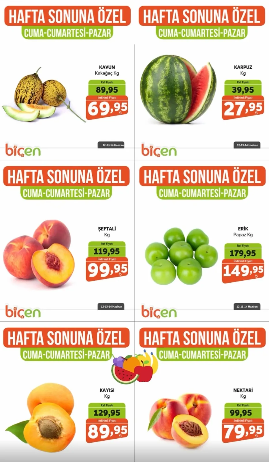 Biçen Biçen Market 12 Haziran 2026 Aktüel Kataloğu sayfa 2: Nektari Kg, Kayisi Kg