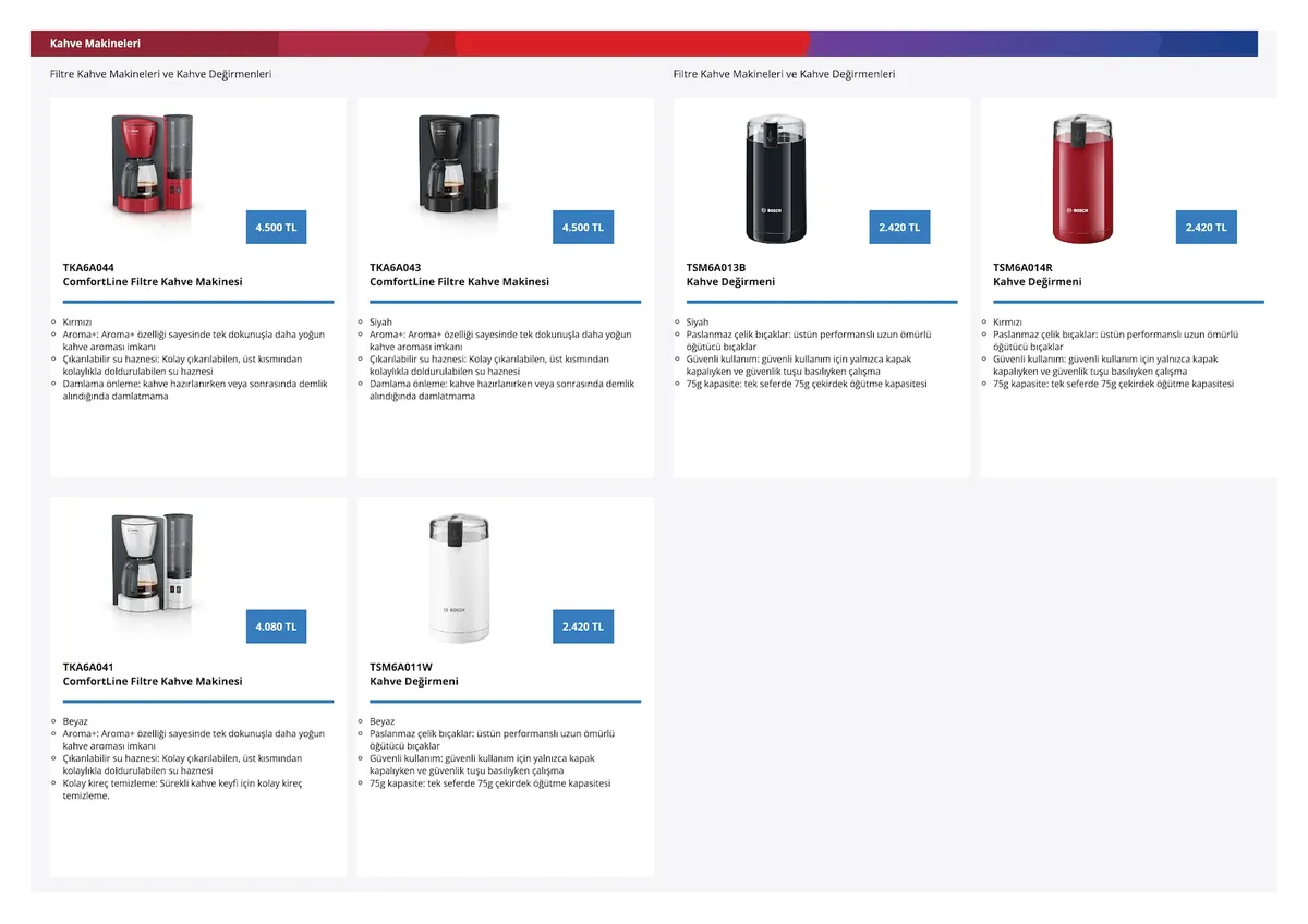 Bosch Bosch 4 Şubat 2026 Aktüel Kataloğu sayfa 38: Tsm6A014R Kahve Değirmeni