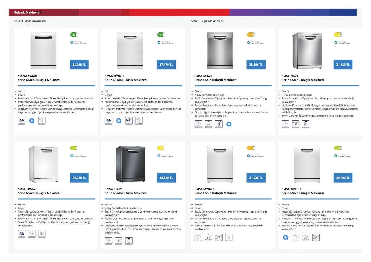 Bosch Bosch 4 Mart 2026 Aktüel Kataloğu sayfa 16: Bosch Sms4Ikc62T Serie 4 Solo Bulaşık Makinesi