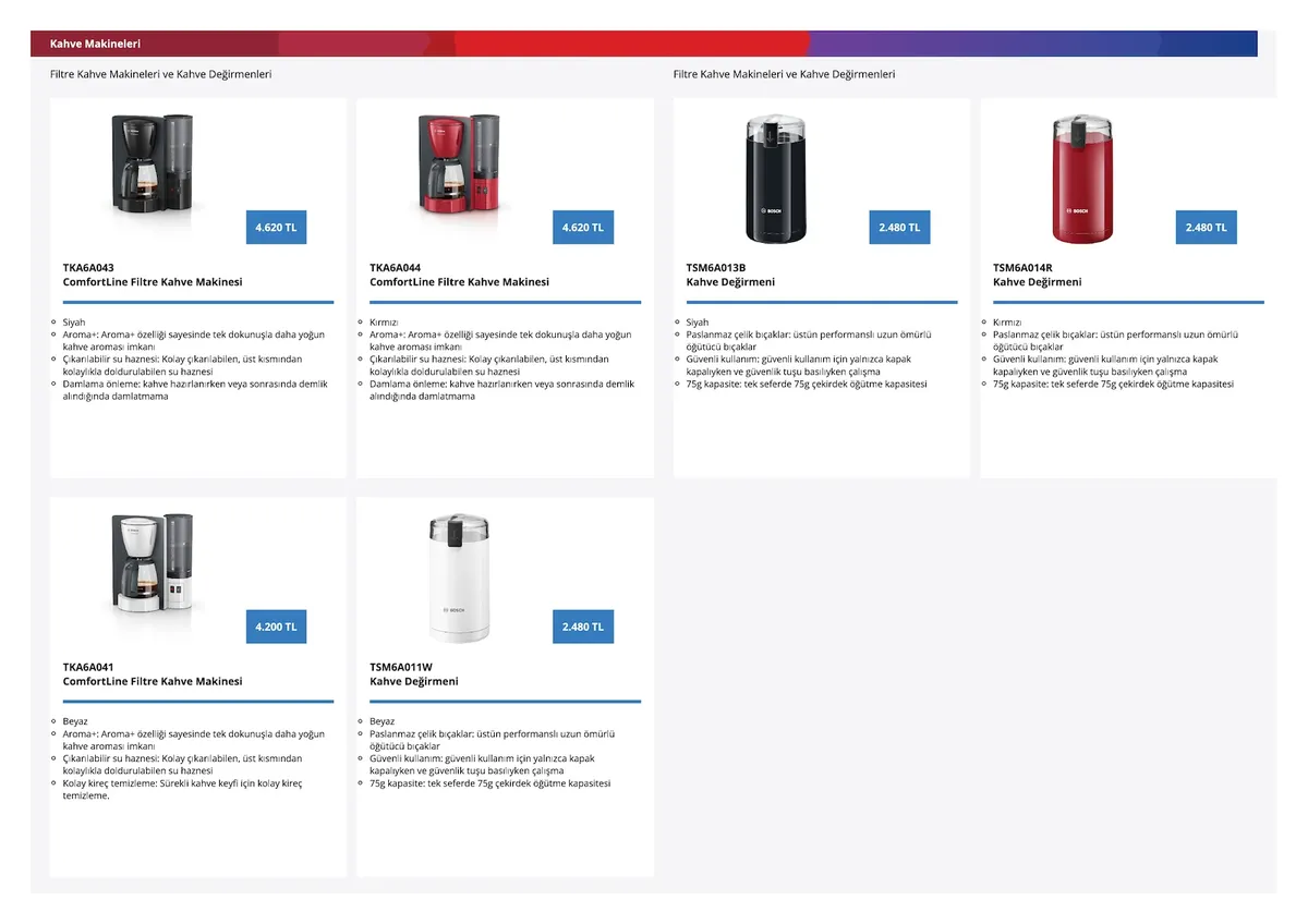 Bosch Bosch 4 Mart 2026 Aktüel Kataloğu sayfa 38: Tsm6A014R Kahve Değirmeni