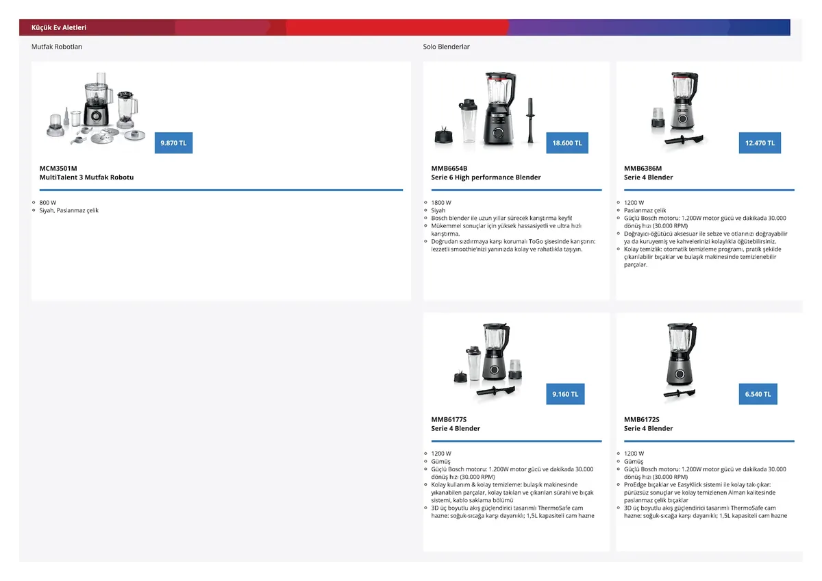 Bosch Bosch 4 Nisan 2026 Aktüel Kataloğu sayfa 42: Mmb6177S Serie 4 Blender