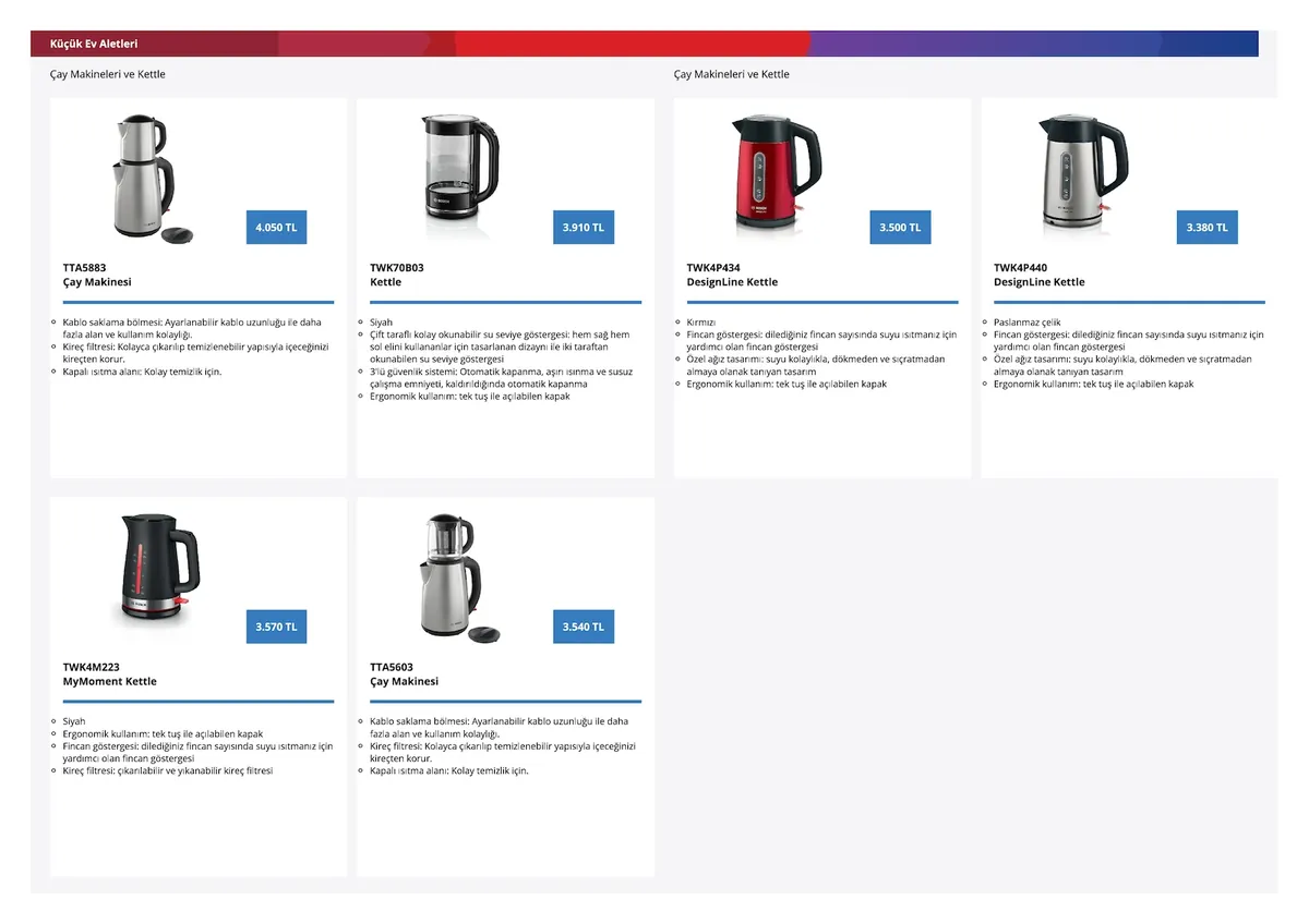 Bosch Bosch 4 Mayıs 2026 Aktüel Kataloğu sayfa 48: Bosch Designline Kettle