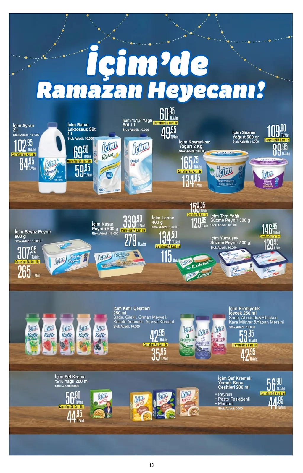 CarrefourSA CarrefourSA 9 Şubat 2026 Aktüel Kataloğu sayfa 13: İçim Probiyotik İçecek 250 Ml, İçim Ayran 2 L