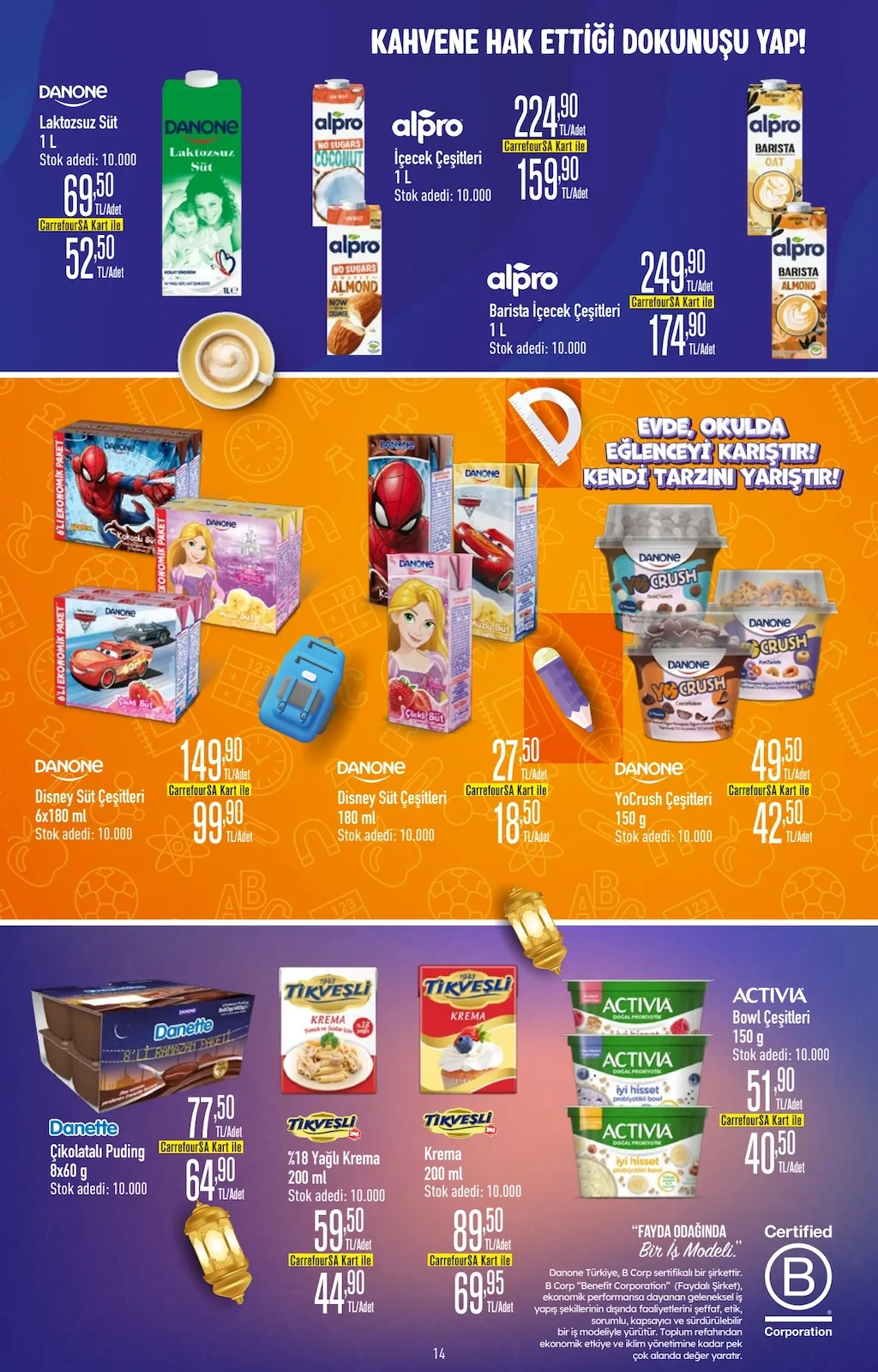 CarrefourSA CarrefourSA 9 Şubat 2026 Aktüel Kataloğu sayfa 14: Ti̇Kveşli̇ %18 Yağlı Krema 200 Ml, Activia Bowl Çeşitleri 150 G