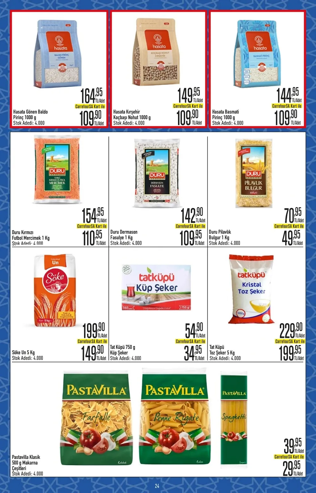 CarrefourSA CarrefourSA 9 Şubat 2026 Aktüel Kataloğu sayfa 24: Duru Pilavlık Bulgur 1 Kg, Duru Kırmızı Futbol Mercimek 1 Kg