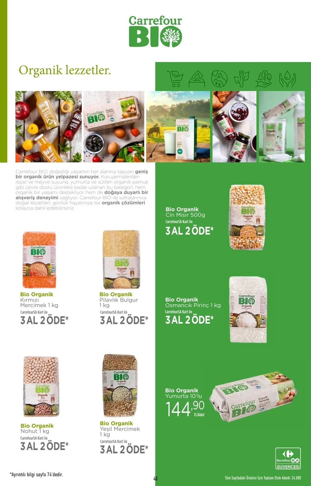 CarrefourSA CarrefourSA 9 Şubat 2026 Aktüel Kataloğu sayfa 48: Bio Organik Yumurta 10'Lu