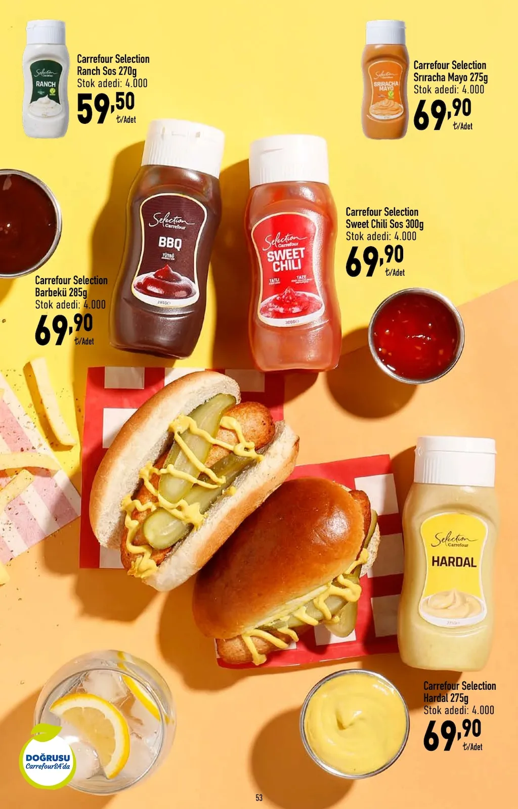 CarrefourSA CarrefourSA 9 Şubat 2026 Aktüel Kataloğu sayfa 53: Carrefour Selection Sriracha Mayo 275G, Carrefour Selection Ranch Sos 270G