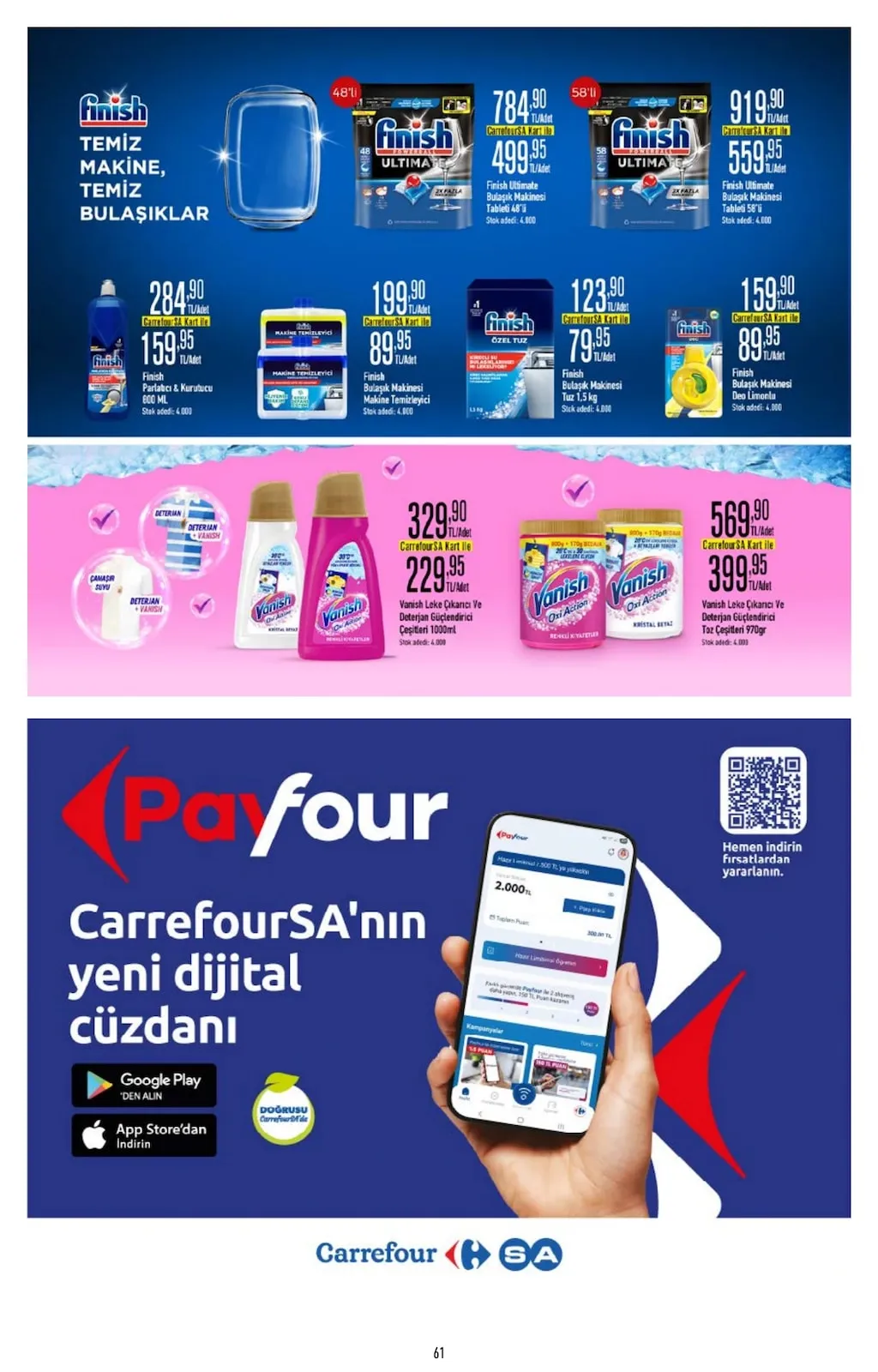 CarrefourSA CarrefourSA 9 Şubat 2026 Aktüel Kataloğu sayfa 61: Finish Ultimate Bulaşık Makinesi Tableti 58'Li, Finish Bulaşık Makinesi Deo Limonlu