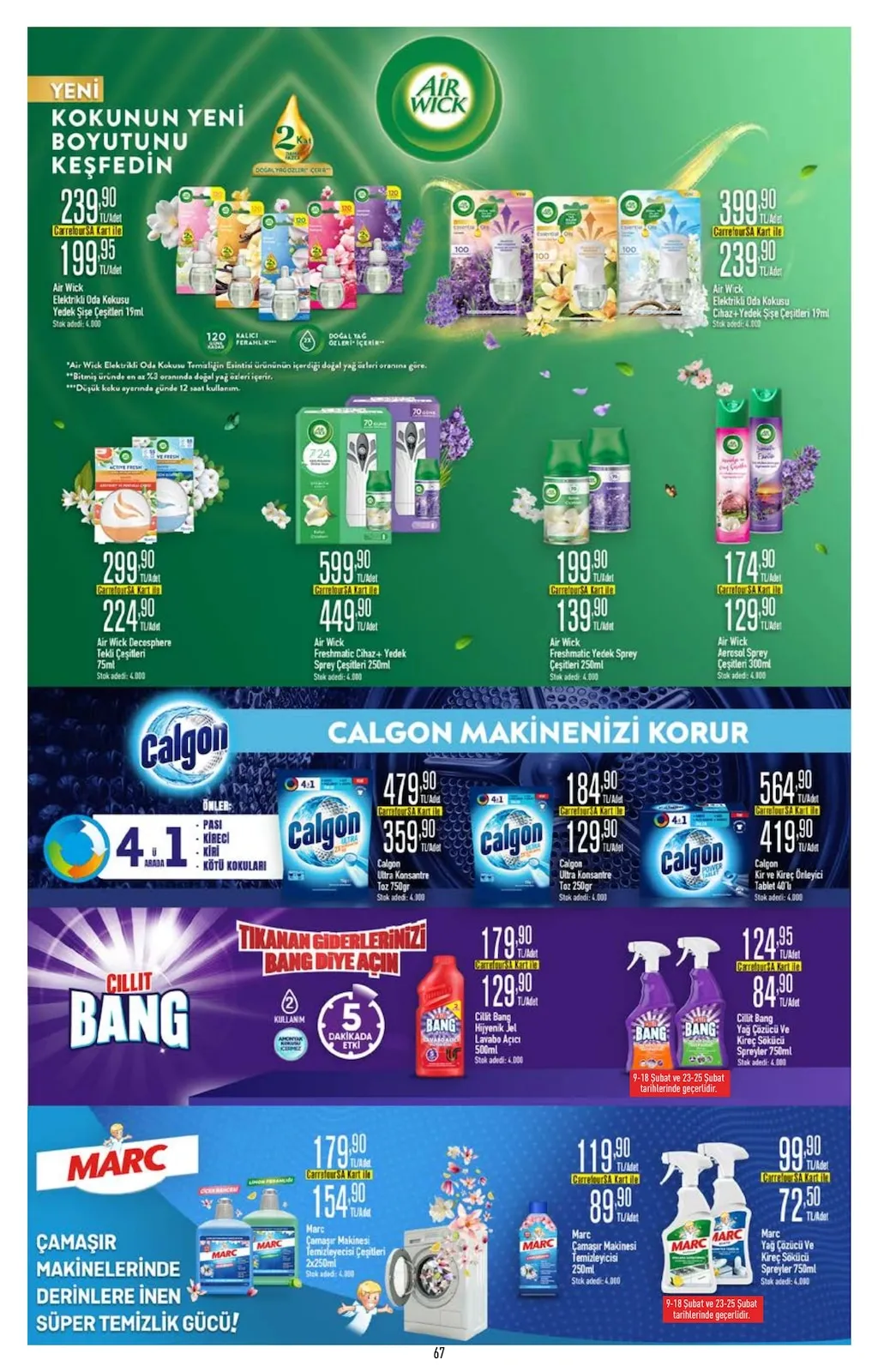 CarrefourSA CarrefourSA 9 Şubat 2026 Aktüel Kataloğu sayfa 67: Air Wick Freshmatic Cihaz+ Yedek Sprey Çeşitleri 250Ml, Air Wick Decosphere Tekli Çeşitleri 75Ml