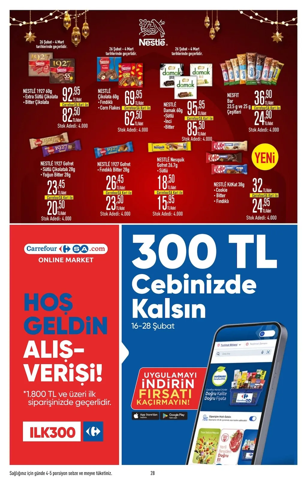 CarrefourSA CarrefourSA 26 Şubat 2026 Aktüel Kataloğu sayfa 28: Carrefour Kapari Turşusu 350G, Carrefour Patlatmalık Mısır 1 Kg