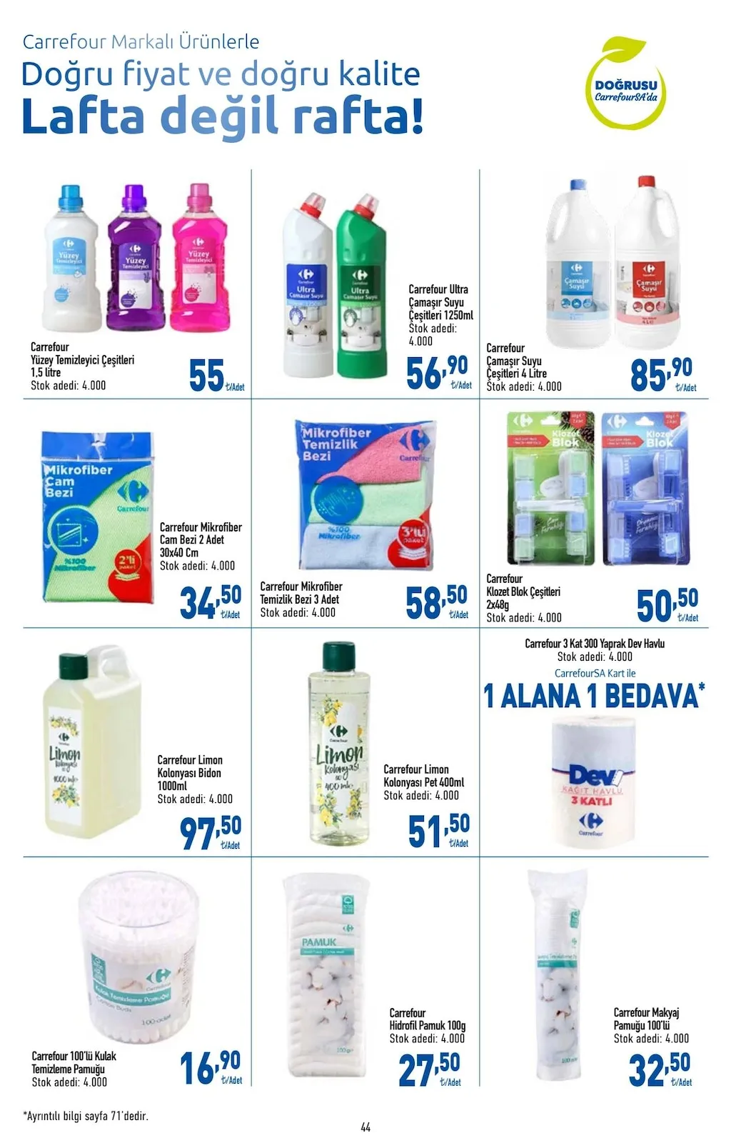 CarrefourSA CarrefourSA 26 Şubat 2026 Aktüel Kataloğu sayfa 44: Prima Aqua Pure 3*48 Adet, Huggies Drynites Mega Paket Çeşitleri