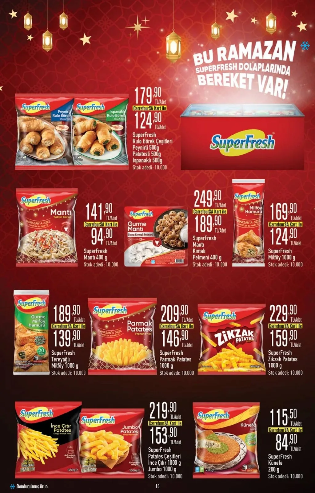 CarrefourSA CarrefourSA 9 Mart 2026 Aktüel Kataloğu sayfa 18: Superfresh Peynirli Rulo Börek