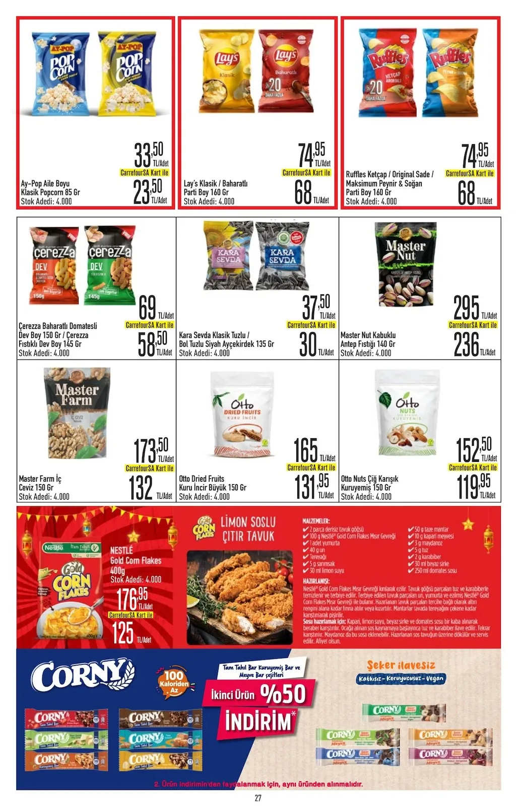 CarrefourSA CarrefourSA 9 Mart 2026 Aktüel Kataloğu sayfa 27: Otto Dried Fruits Kuru İncir Büyük 150 Gr, Lay'S Klasik / Baharatlı Parti Boy 160 Gr