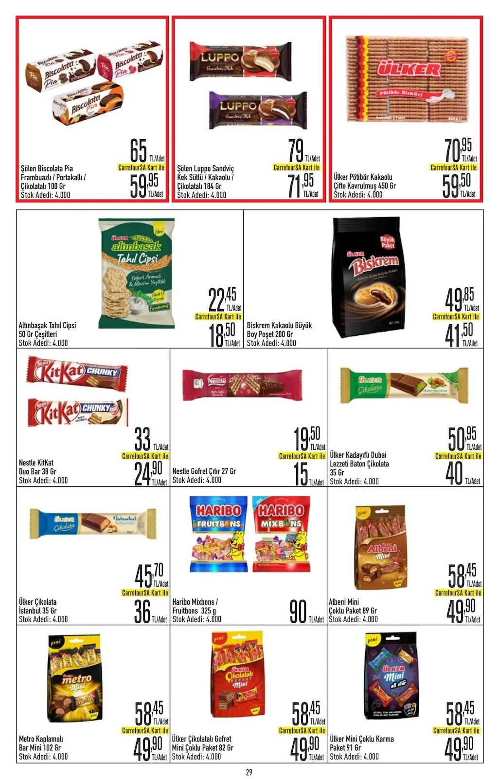 CarrefourSA CarrefourSA 9 Mart 2026 Aktüel Kataloğu sayfa 29: Ülker Çikolata Istanbul 35 Gr, Albeni Mini Çoklu Paket 89 Gr