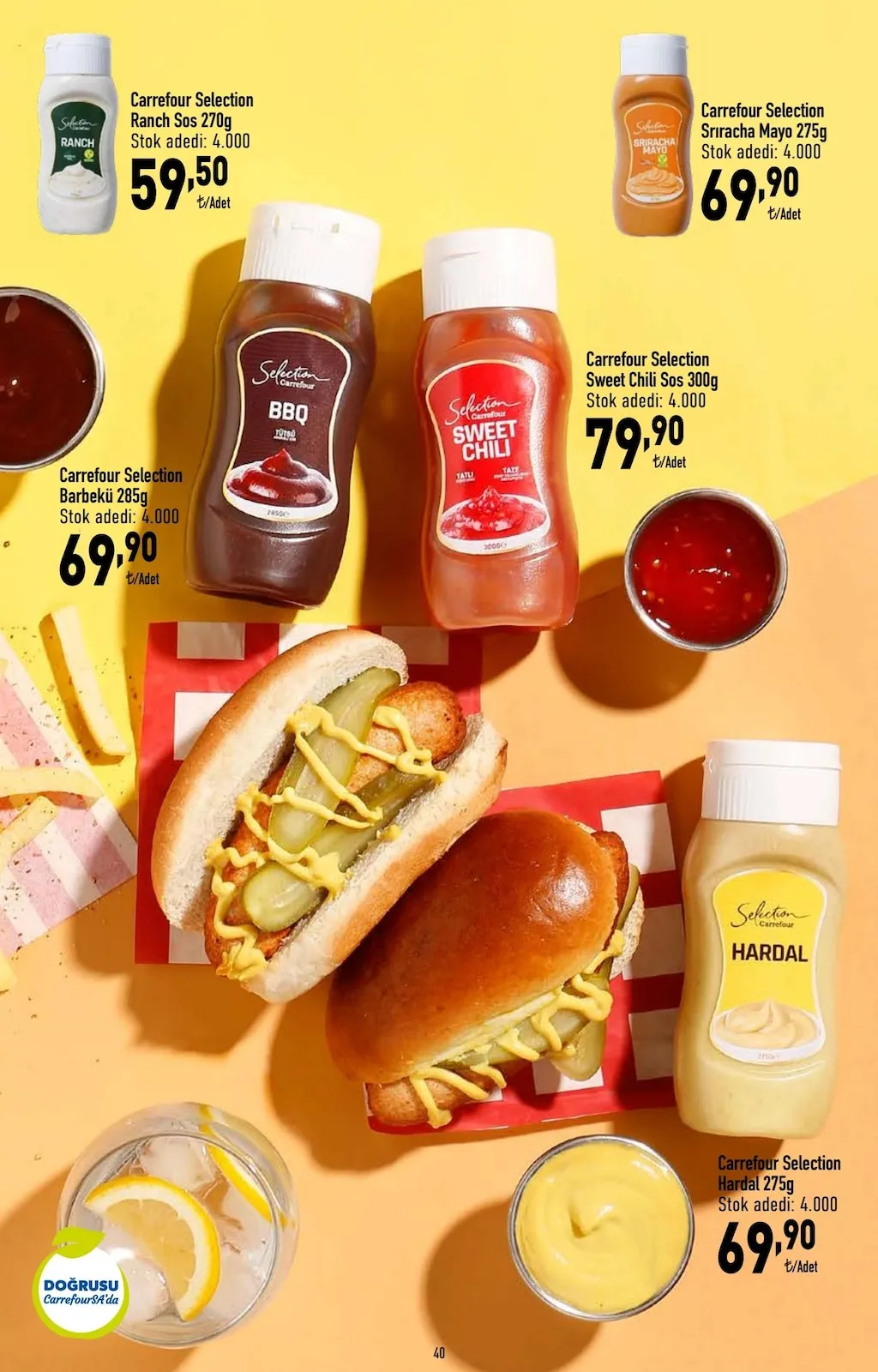 CarrefourSA CarrefourSA 9 Mart 2026 Aktüel Kataloğu sayfa 40: Carrefour Selection Sriracha Mayo 275G, Carrefour Selection Ranch Sos 270G