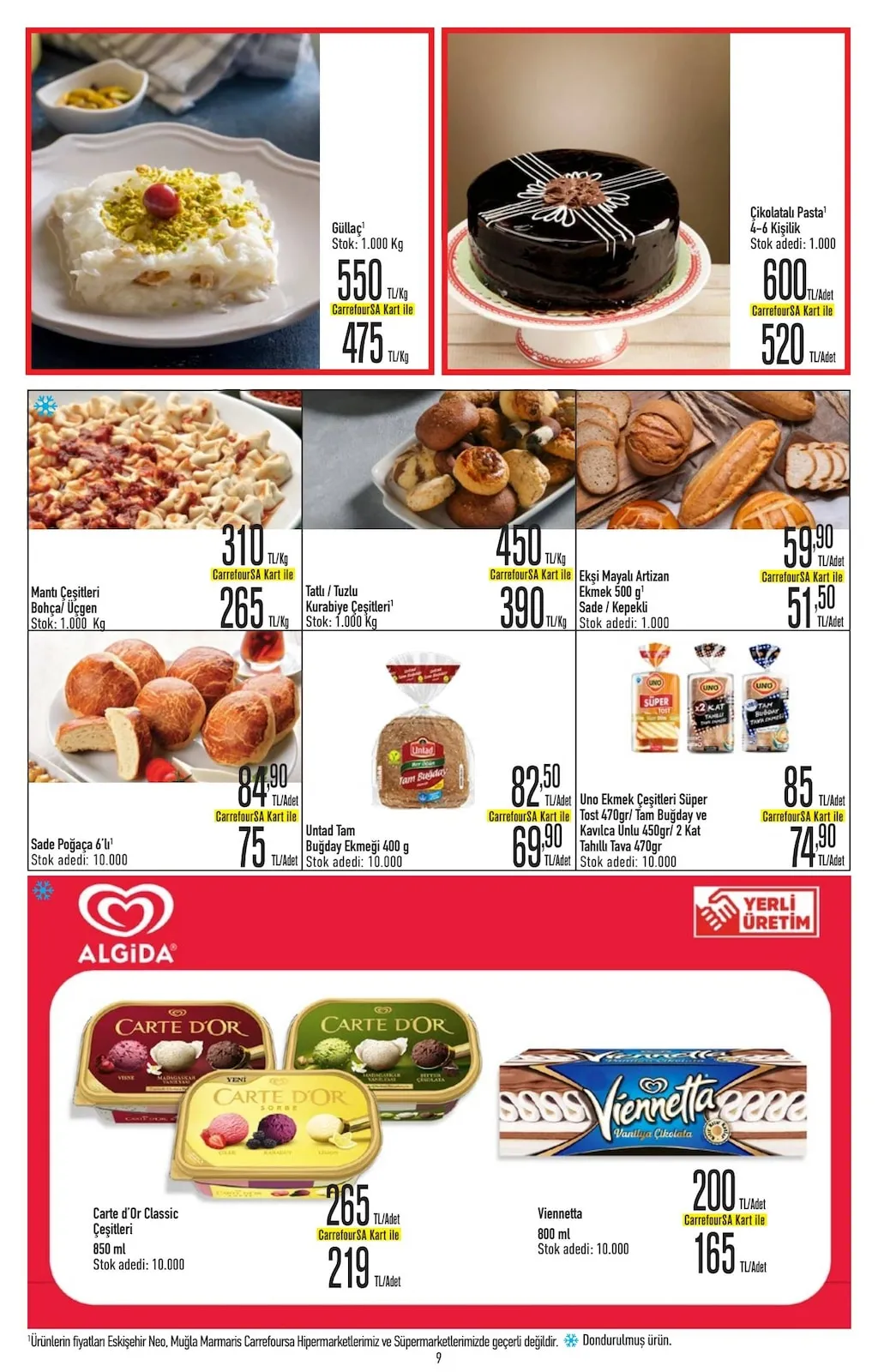 CarrefourSA CarrefourSA 9 Mart 2026 Aktüel Kataloğu sayfa 9: Untad Tam Buğday Ekmeği 400 G, Uno Ekmek Çeşitleri Süper Tost 470Gr/ Tam Buğday Ve Kavılca Unlu 450Gr/ 2 Kat Tahıllı Tava 470Gr