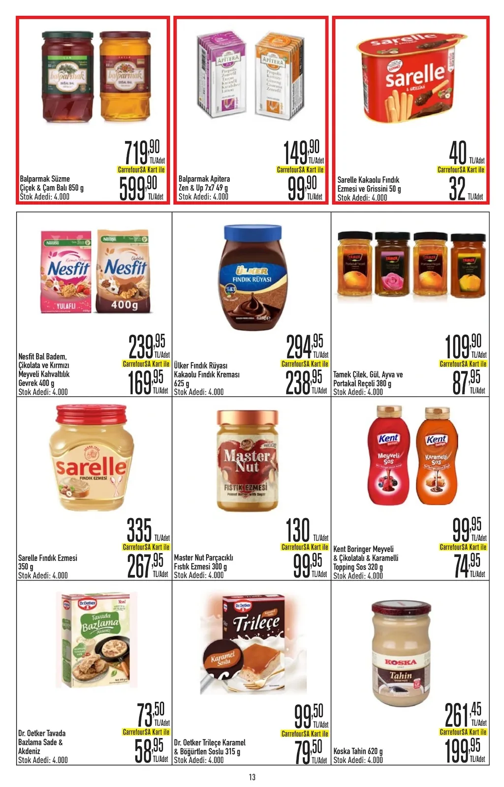 CarrefourSA CarrefourSA 23 Mart 2026 Aktüel Kataloğu sayfa 13: Master Nut Parçacıklı Fıstık Ezmesi 300 G, Dr. Oetker Trileçe Karamel & Böğürtlen Soslu 315 G