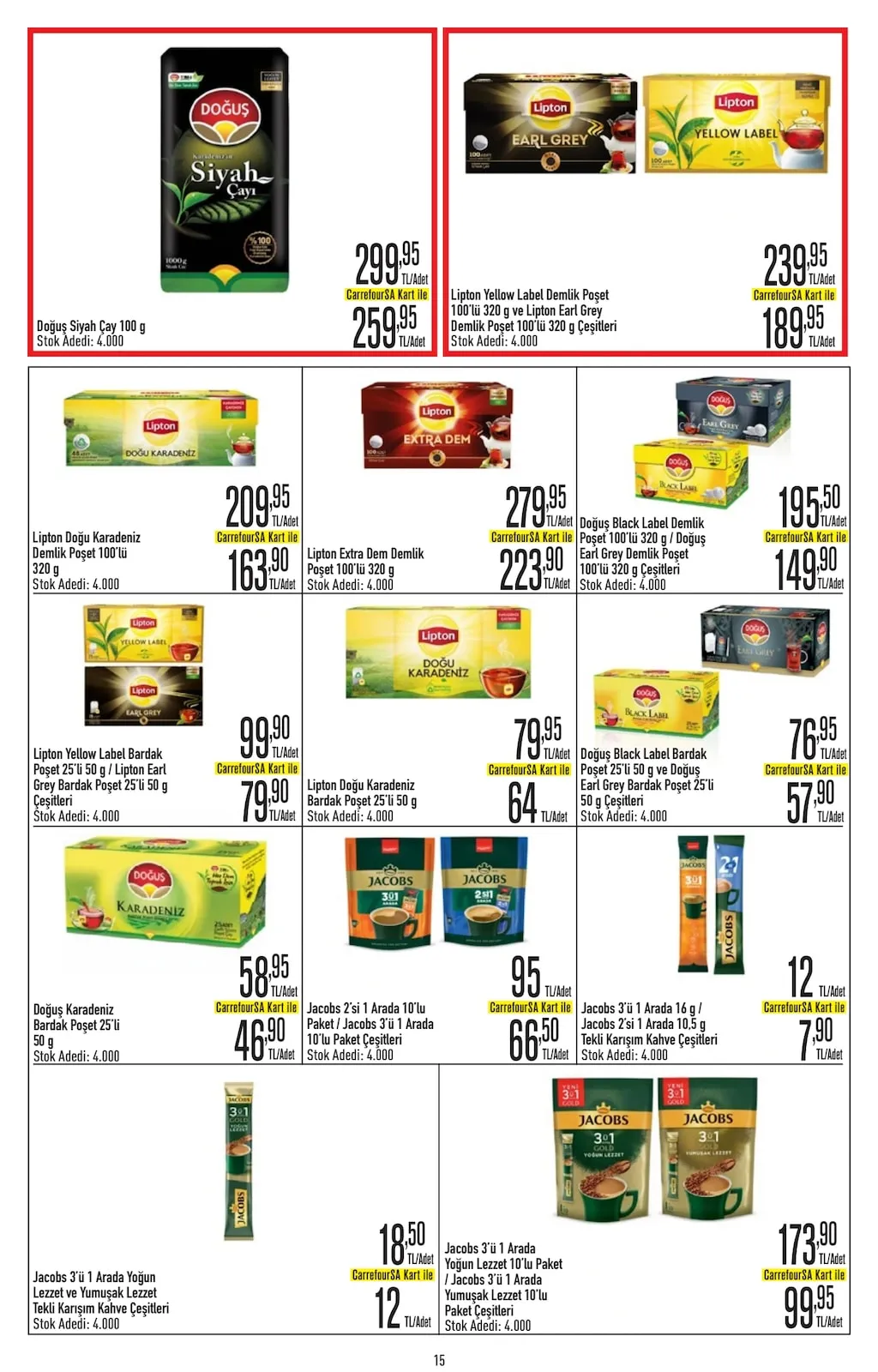 CarrefourSA CarrefourSA 23 Mart 2026 Aktüel Kataloğu sayfa 15: Lipton Extra Dem Demlik Poşet 100'Lü 320 G, Lipton Doğu Karadeniz Bardak Poşet 25'Li 50 G