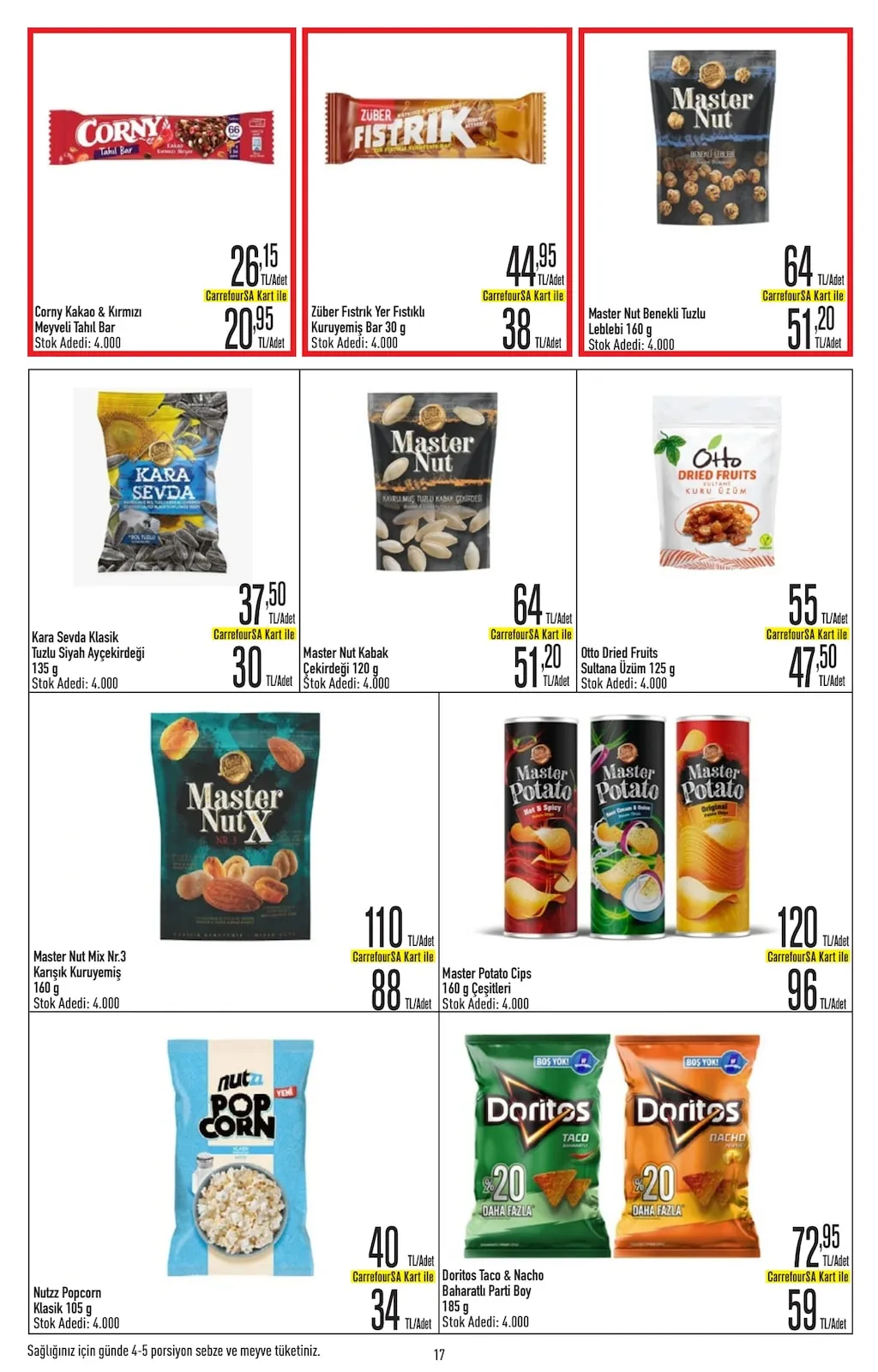 CarrefourSA CarrefourSA 23 Mart 2026 Aktüel Kataloğu sayfa 17: Master Nut Mix Nr.3 Karışık Kuruyemiş 160 G, Master Nut Kabak Çekirdeği 120 G