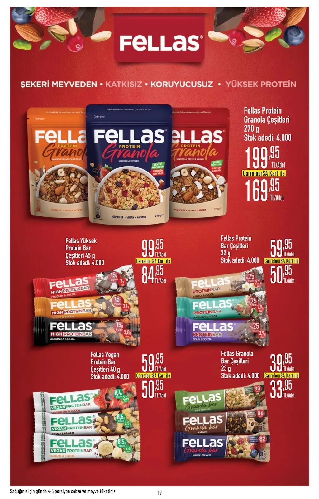 CarrefourSA CarrefourSA 23 Mart 2026 Aktüel Kataloğu sayfa 19: Fellas Protein Bar Çeşitleri 32 G