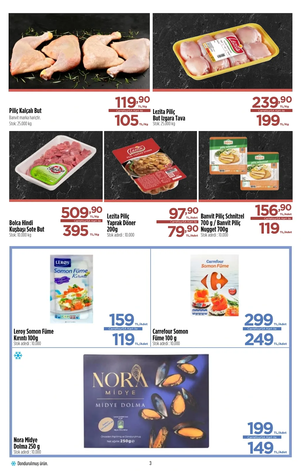 CarrefourSA CarrefourSA 23 Mart 2026 Aktüel Kataloğu sayfa 3: Carrefour Somon Füme 100 G, Leroy Somon Füme Kırıntı 100G