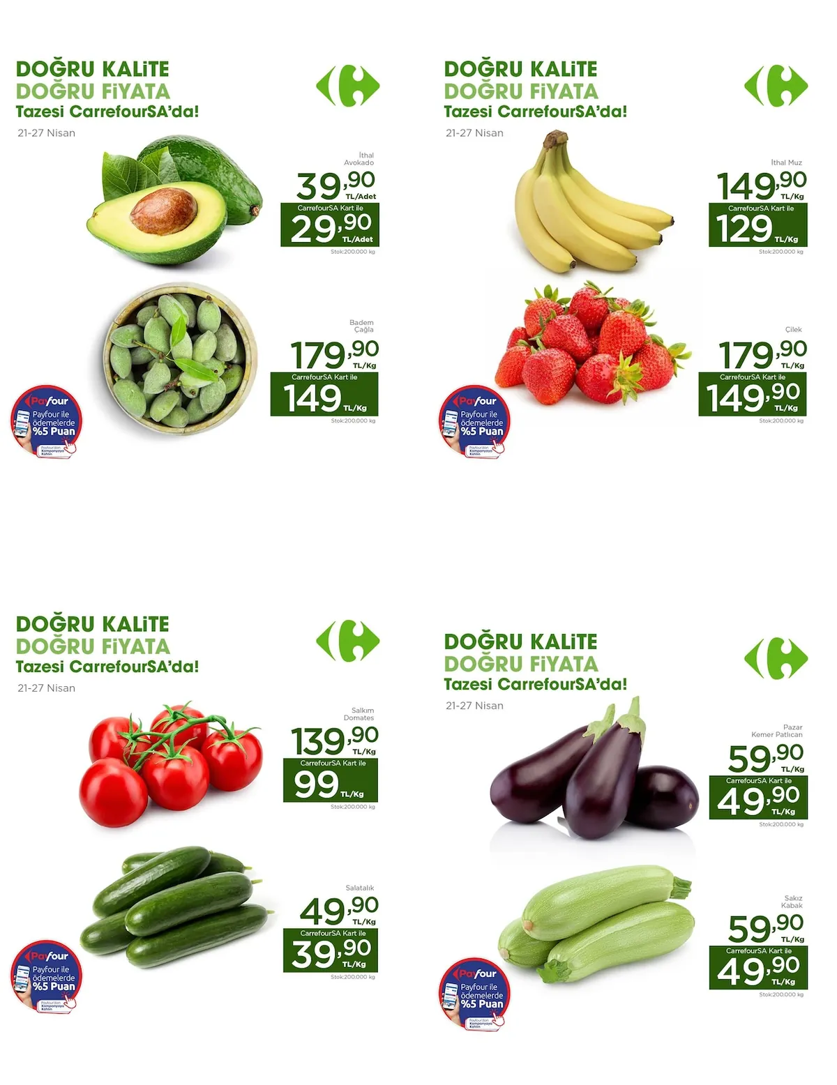 CarrefourSA CarrefourSA 21 Nisan 2026 Aktüel Kataloğu sayfa 1: Sakız Kabak 1Kg, Çilek 1Kg