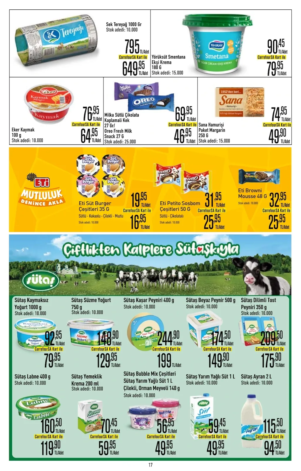 CarrefourSA CarrefourSA 22 Nisan 2026 Aktüel Kataloğu sayfa 17: Sütaş Bubble Mix Çeşitleri Çilekli, Orman Meyveli 140 G, Eti Petito Sosbom Çeşitleri 50 G Sütlü - Çikolatalı