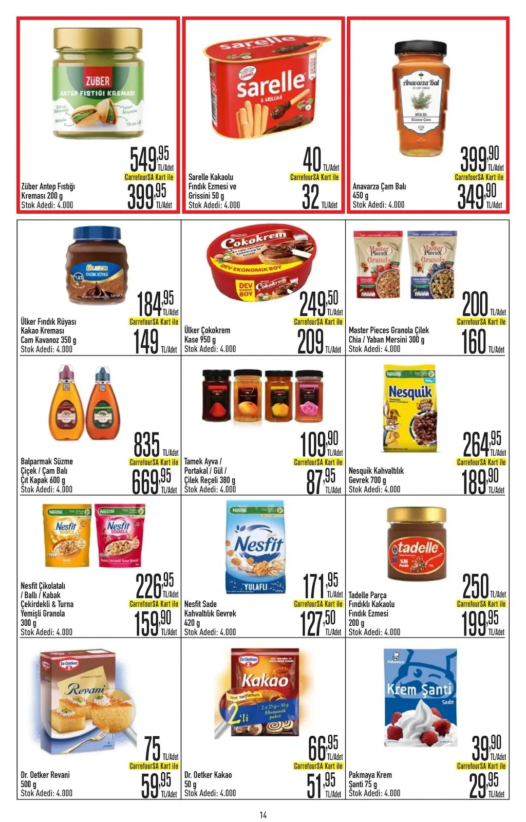 CarrefourSA CarrefourSA 7 Mayıs 2026 Aktüel Kataloğu sayfa 15: Ülker Çokokrem Dev Ekonomik Boy Kase 950 G, Tamek Ayva / Portakal / Gül / Çilek Reçeli 380 G