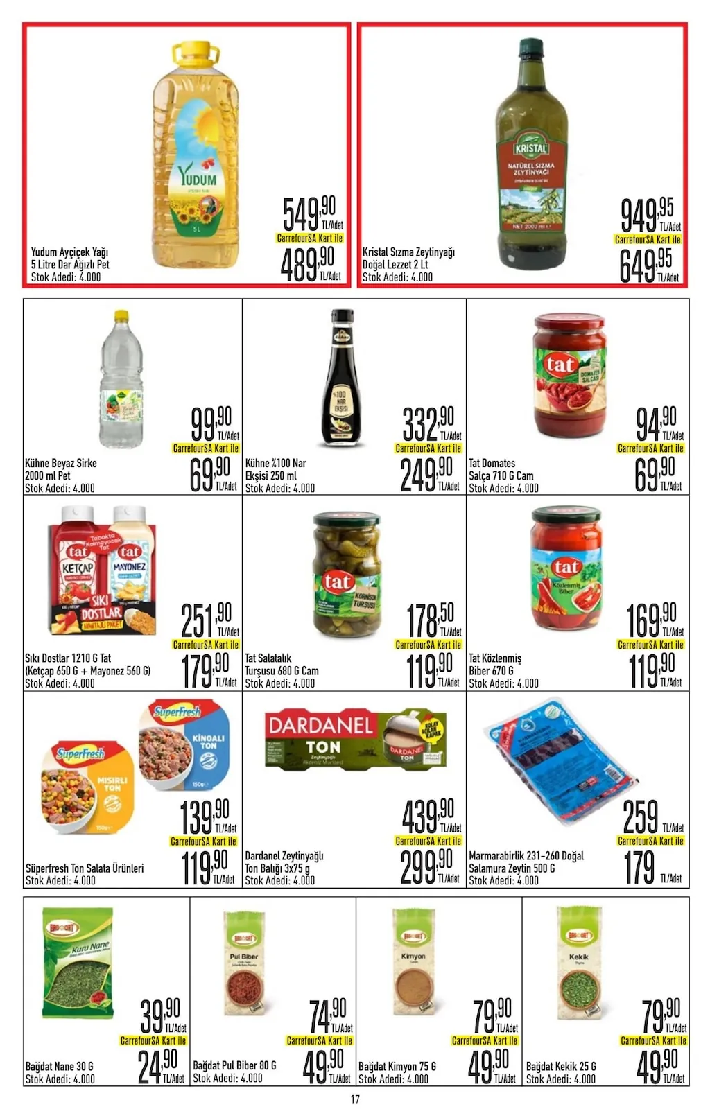 CarrefourSA CarrefourSA 7 Mayıs 2026 Aktüel Kataloğu sayfa 18: Tat Salatalık Turşusu 680G Cam, Tat Közlenmiş Biber 670G