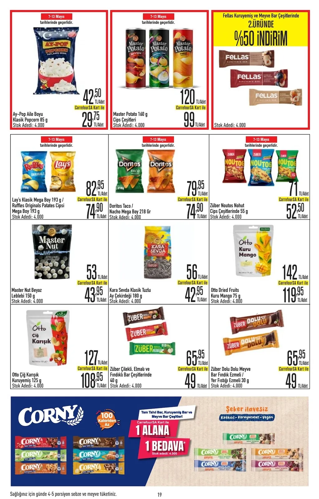 CarrefourSA CarrefourSA 7 Mayıs 2026 Aktüel Kataloğu sayfa 20: Otto Kuru Mango 75G, Kara Sevda Klasik Tuzlu Ay Çekirdeği 180G