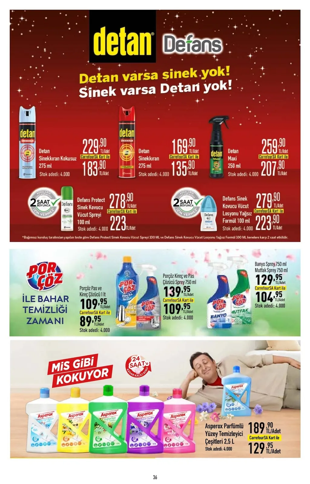 CarrefourSA CarrefourSA 7 Mayıs 2026 Aktüel Kataloğu sayfa 37: Banyo Sprey 750 Ml Mutfak Sprey 750 Ml, Porçöz Pas Ve Kireç Çözücü Sprey 750 Ml