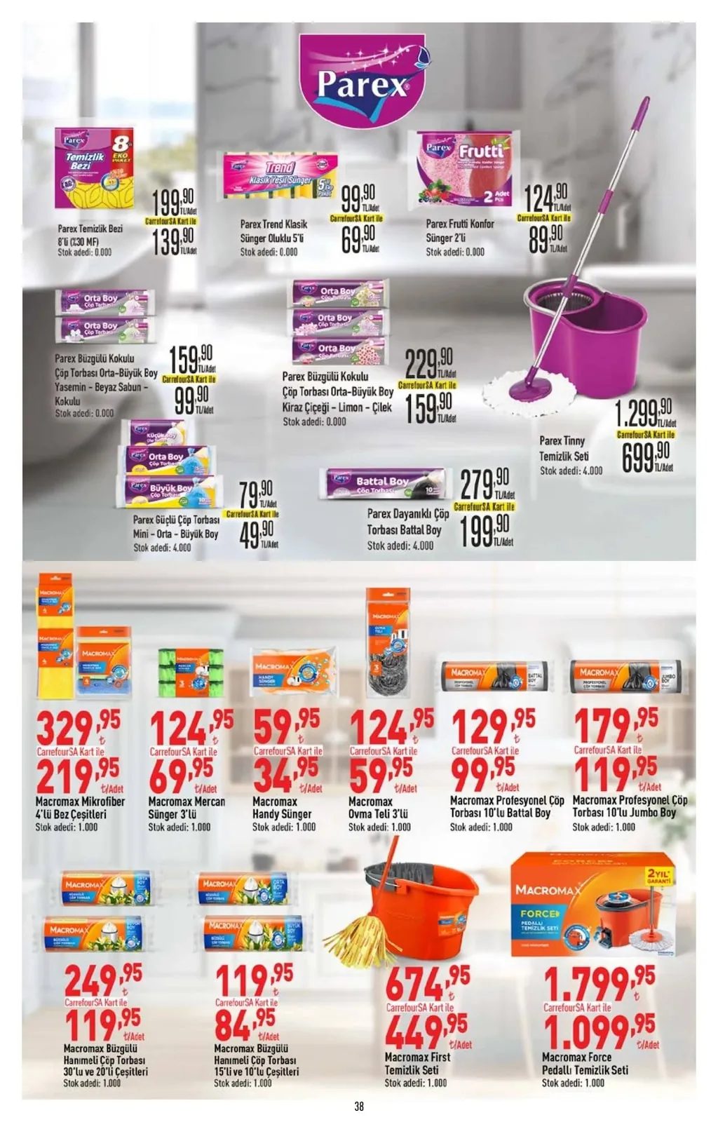 CarrefourSA CarrefourSA 7 Mayıs 2026 Aktüel Kataloğu sayfa 39: Macromax Büzgülü Hanımeli Çöp Torbası 15'Li Ve 10'Lu Çeşitleri, Macromax Büzgülü Hanımeli Çöp Torbası 30'Lu Ve 20'Li Çeşitleri