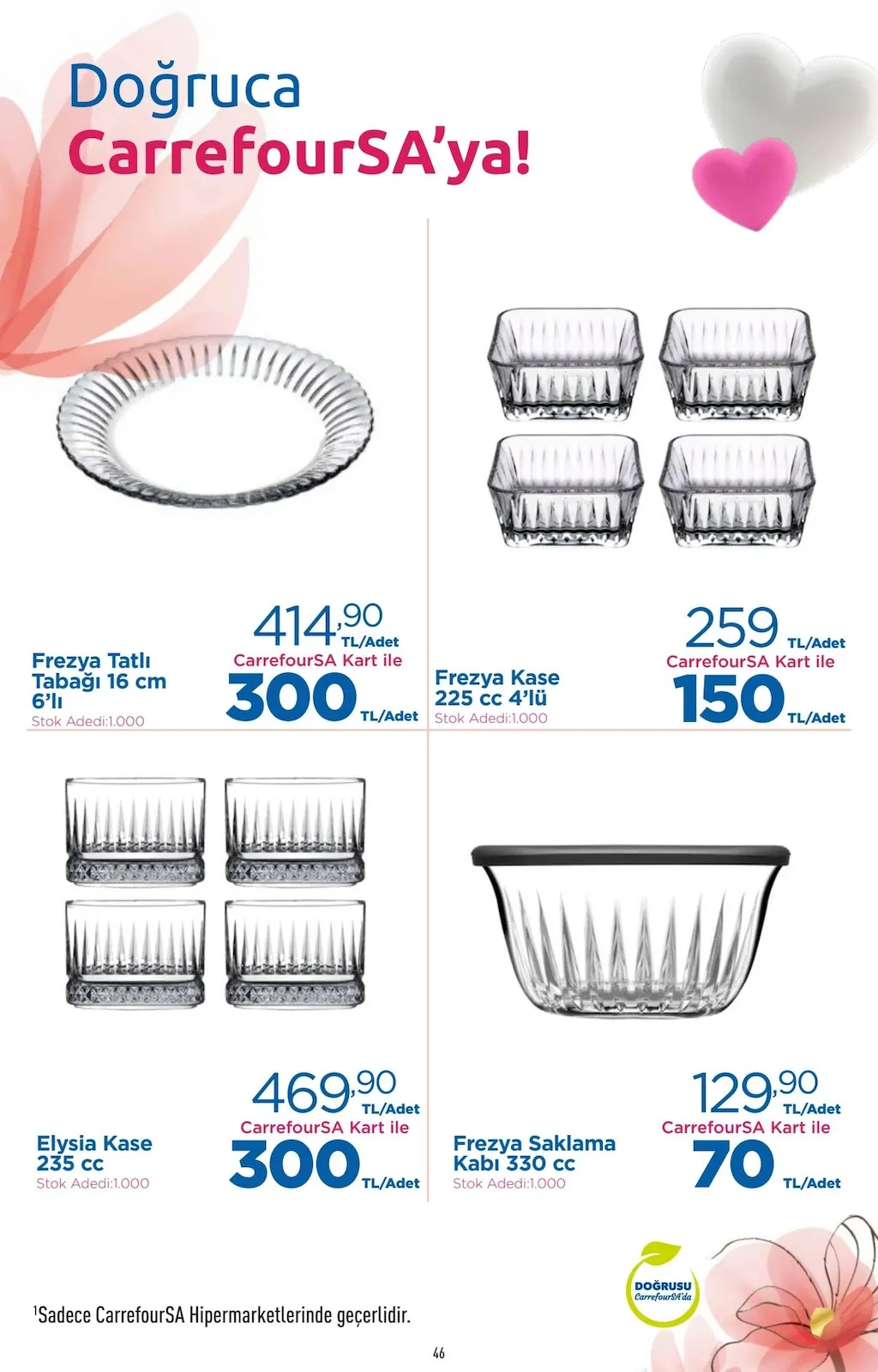 CarrefourSA CarrefourSA 7 Mayıs 2026 Aktüel Kataloğu sayfa 47: Frezya Saklama Kabı 330Cc, Elysia Kase 235Cc 4'Lü