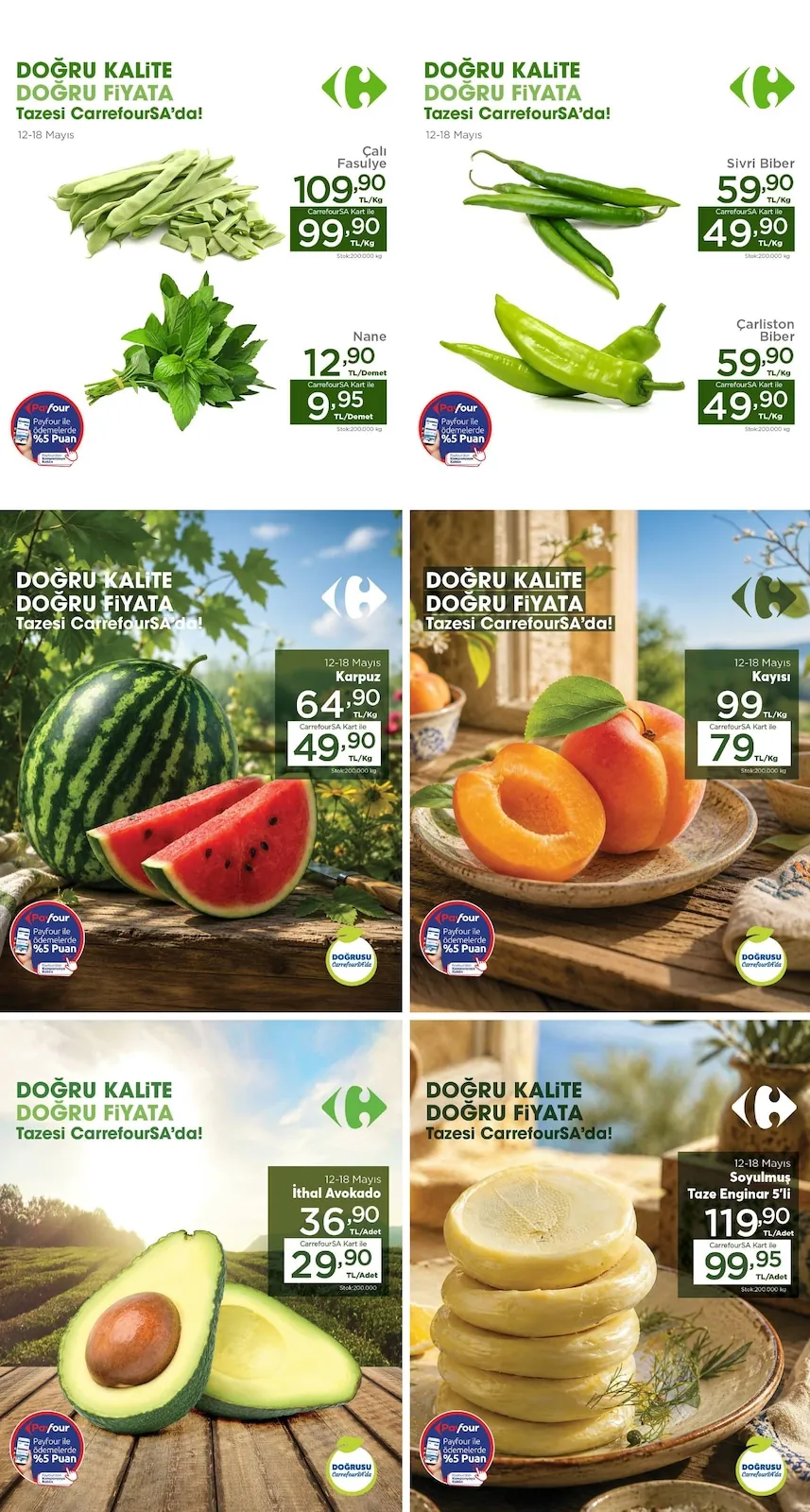 CarrefourSA CarrefourSA 12 Mayıs 2026 Aktüel Kataloğu sayfa 1: İthal Avokado, Kayısı