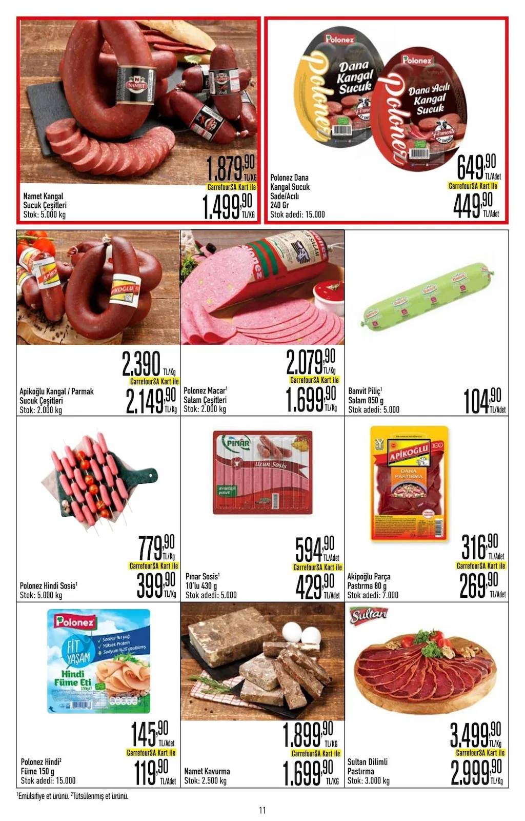 CarrefourSA CarrefourSA 18 Mayıs 2026 Aktüel Kataloğu sayfa 11: Namet Kavurma 1 Kg, Akipoglu Parça Pastirma 80 G