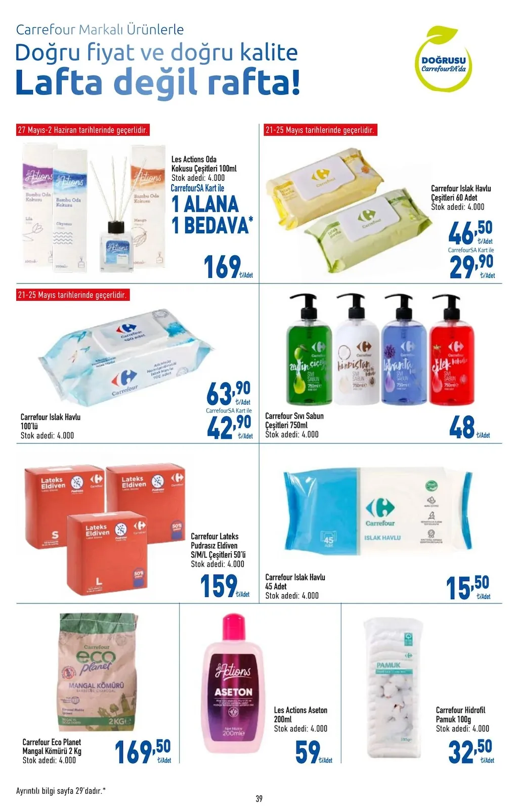 CarrefourSA CarrefourSA 18 Mayıs 2026 Aktüel Kataloğu sayfa 39: Carrefour Sıvı Sabun Çeşitleri 750Ml, Carrefour Islak Havlu 45 Adet