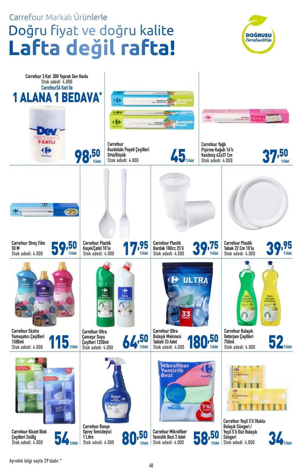 CarrefourSA CarrefourSA 18 Mayıs 2026 Aktüel Kataloğu sayfa 40: Carrefour Ultra Bulaşik Makinesi Tableti 33 Adet, Carrefour Ultra Çamaşir Suyu 1250Ml