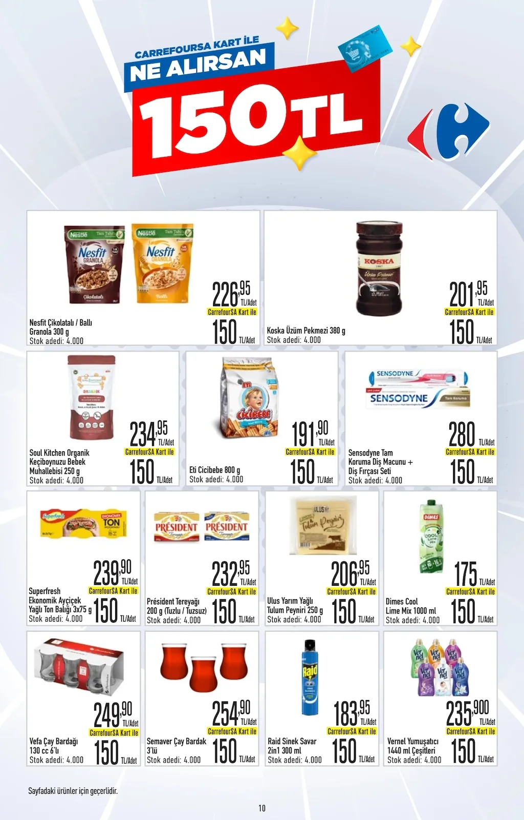 CarrefourSA CarrefourSA 1 Haziran 2026 Aktüel Kataloğu sayfa 10: Semaver Çay Bardak 3'Lü, Président Tereyağı 200G