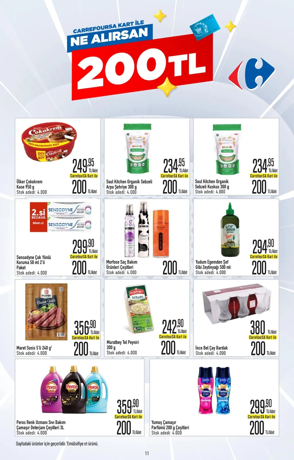 CarrefourSA CarrefourSA 1 Haziran 2026 Aktüel Kataloğu sayfa 11: Muratbey Tel Peyniri 200G, Morphose Sac Bakim Urunleri Cesitleri
