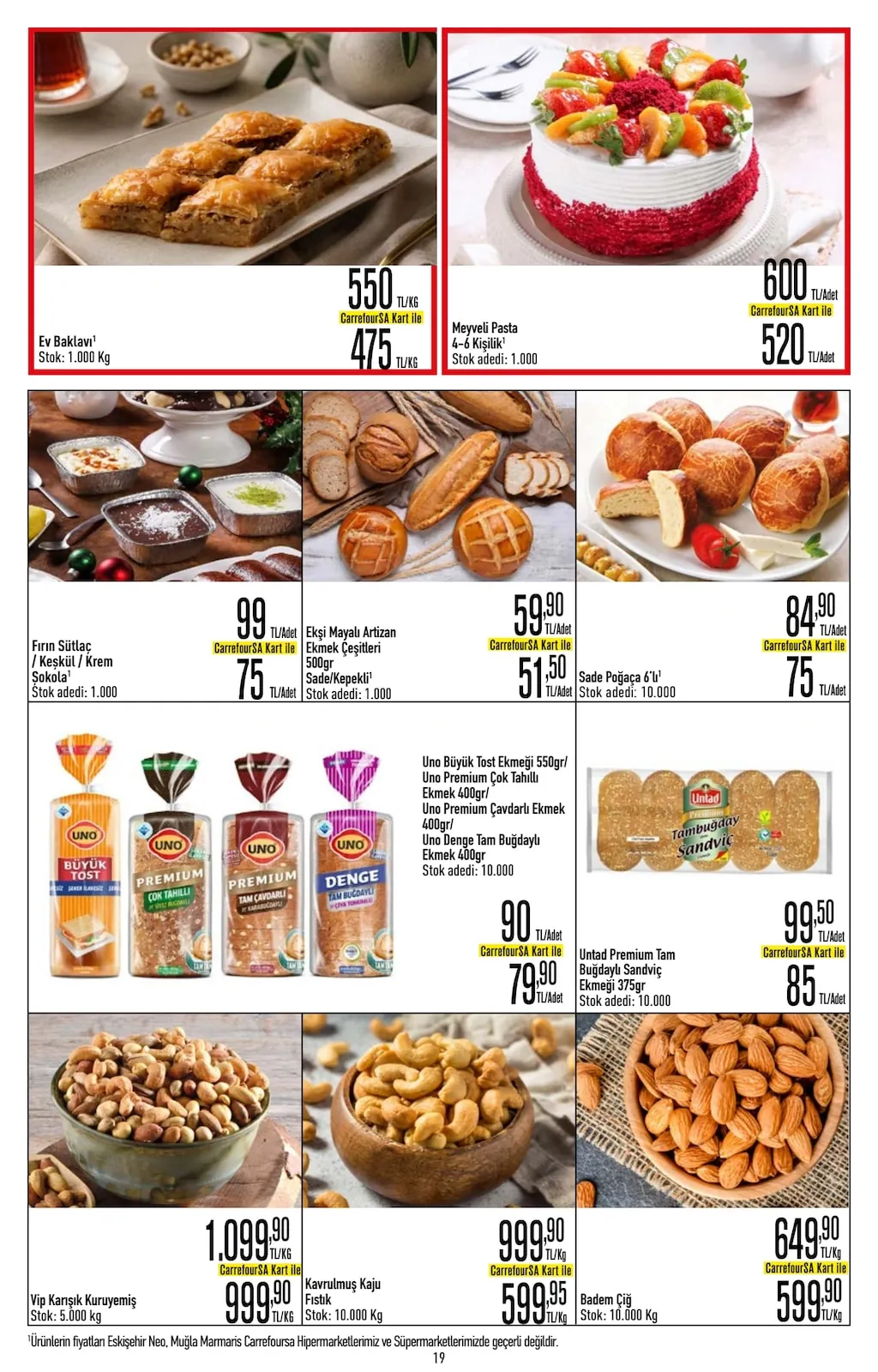 CarrefourSA CarrefourSA 1 Haziran 2026 Aktüel Kataloğu sayfa 19: Untad Premium Tam Buğdaylı Sandviç Ekmeği 375Gr, Vip Karışık Kuruyemiş
