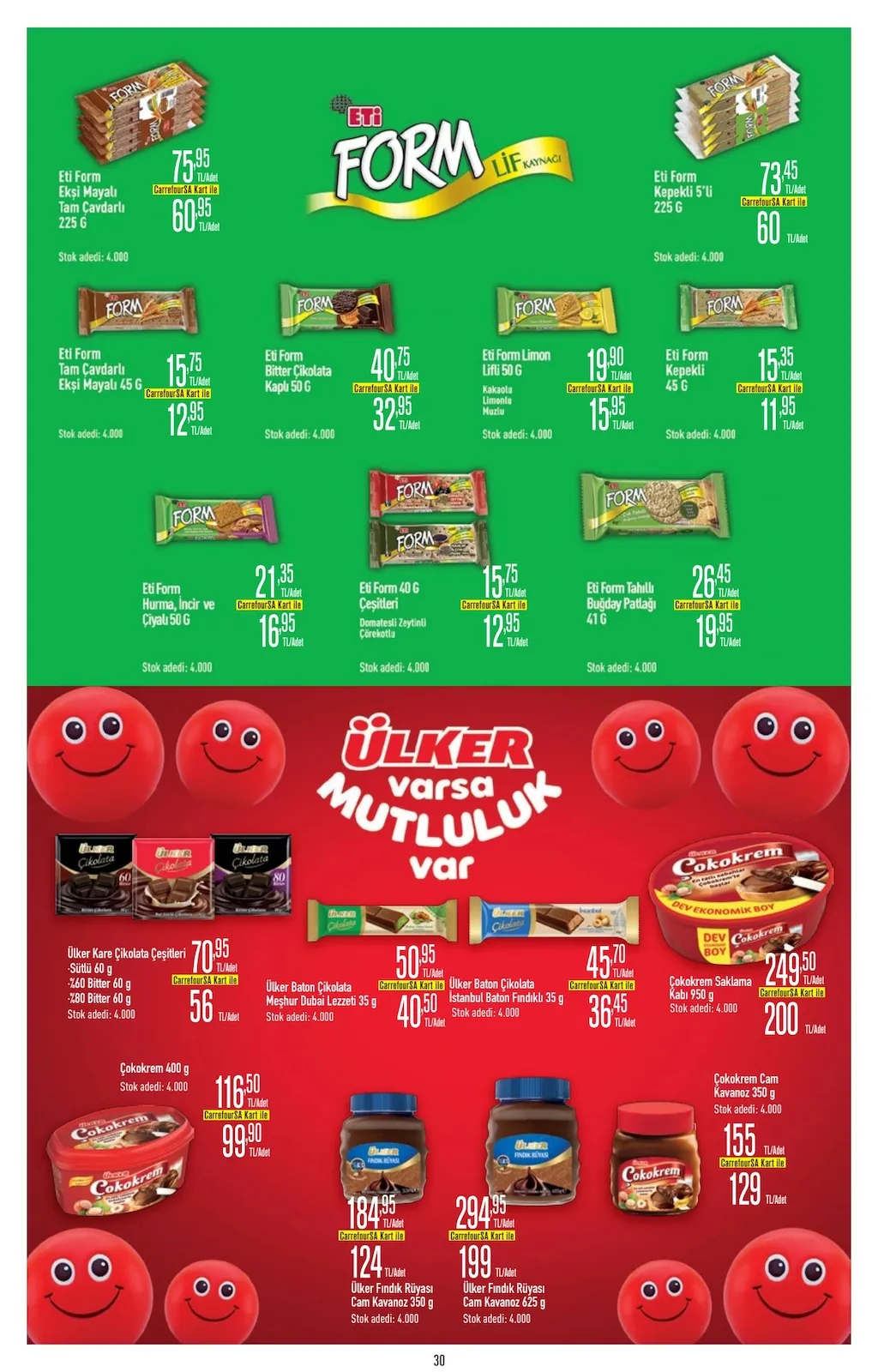 CarrefourSA CarrefourSA 1 Haziran 2026 Aktüel Kataloğu sayfa 30: Eti Form Limon Lifli 50 G, Eti Form 40 G Çeşitleri