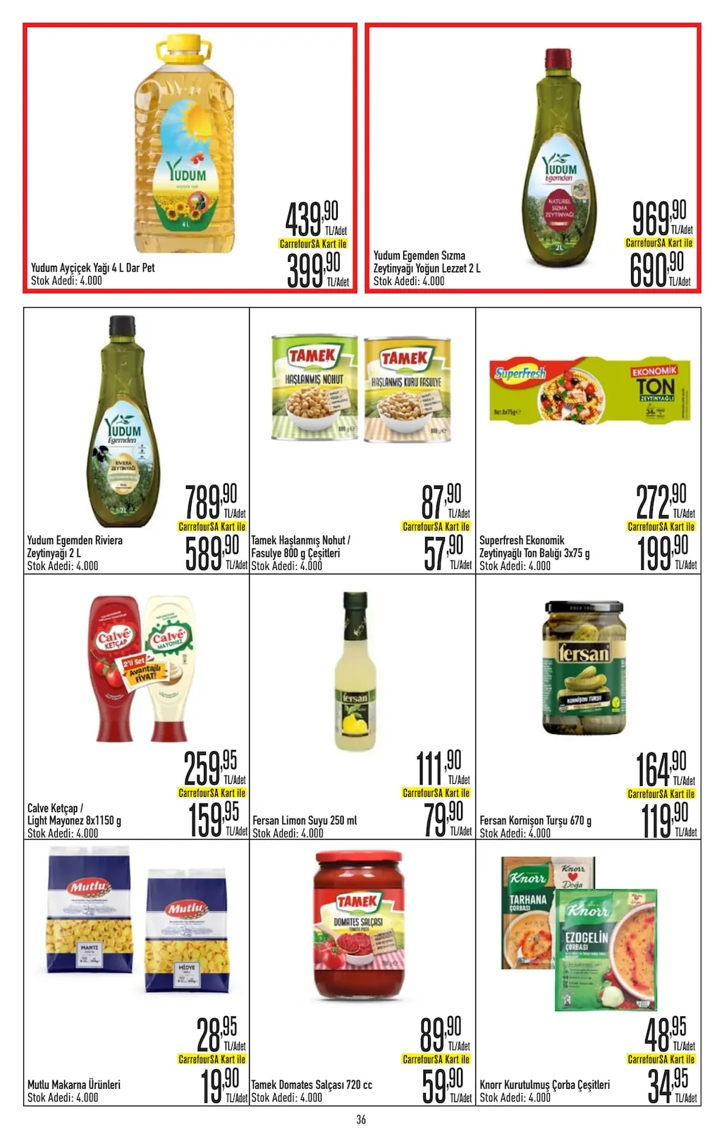 CarrefourSA CarrefourSA 1 Haziran 2026 Aktüel Kataloğu sayfa 36: Calve Ketçap / Light Mayonez 8X1150 G, Fersan Limon Suyu 250 Ml