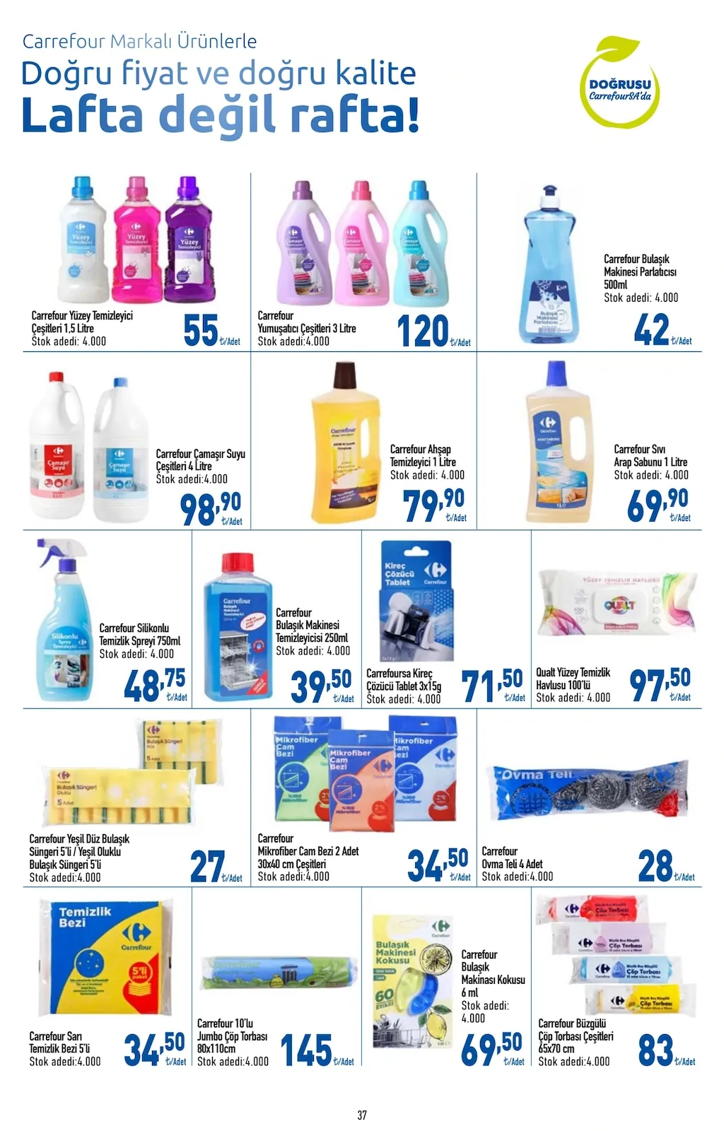CarrefourSA CarrefourSA 1 Haziran 2026 Aktüel Kataloğu sayfa 37: Carrefour Ahşap Temizleyici 1 Litre, Carrefour Mikrofiber Cam Bezi 2 Adet 30X40Cm Çeşitleri
