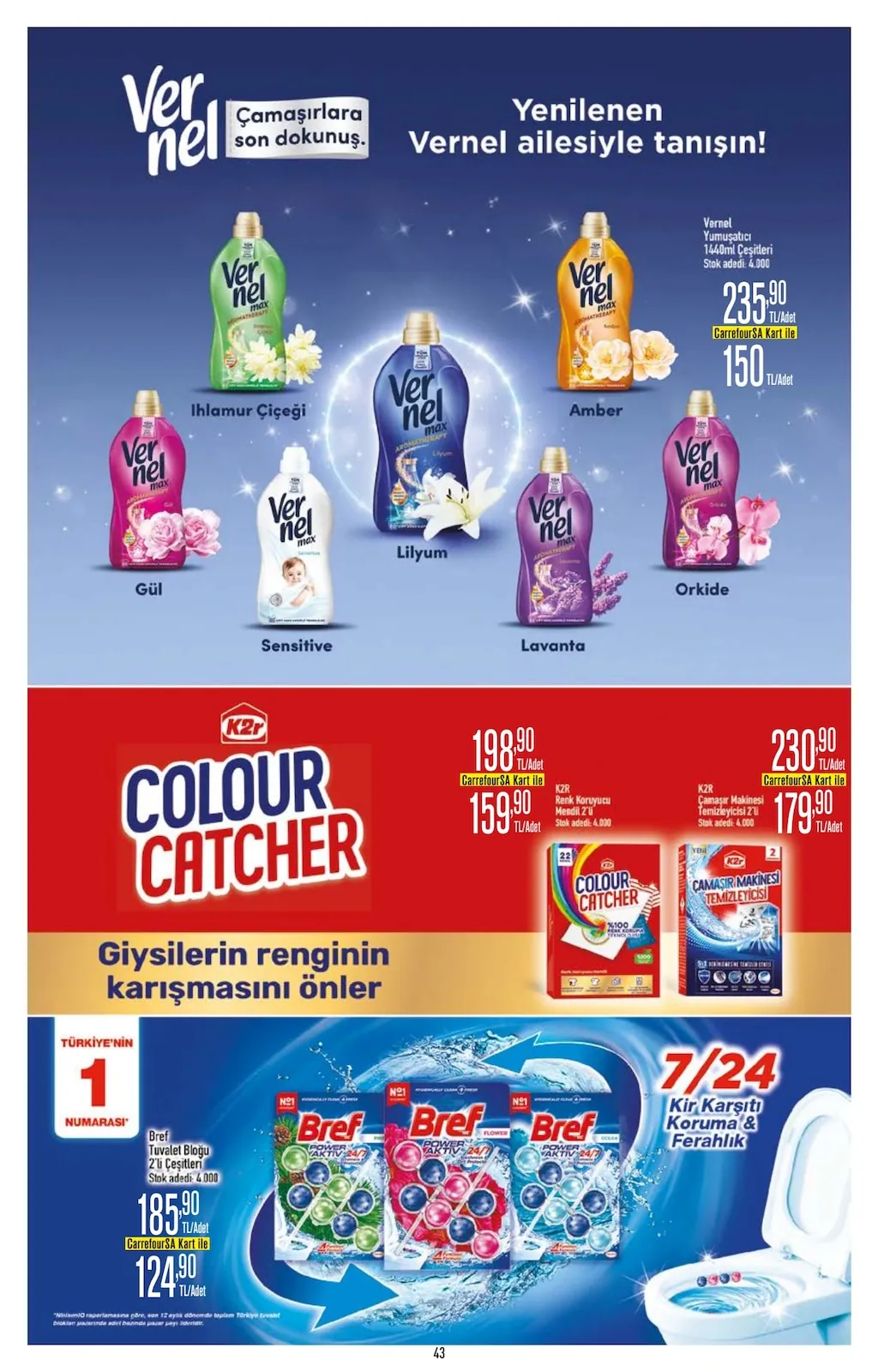 CarrefourSA CarrefourSA 1 Haziran 2026 Aktüel Kataloğu sayfa 43: Bref Tuvalet Bloğu 2'Li Çeşitleri