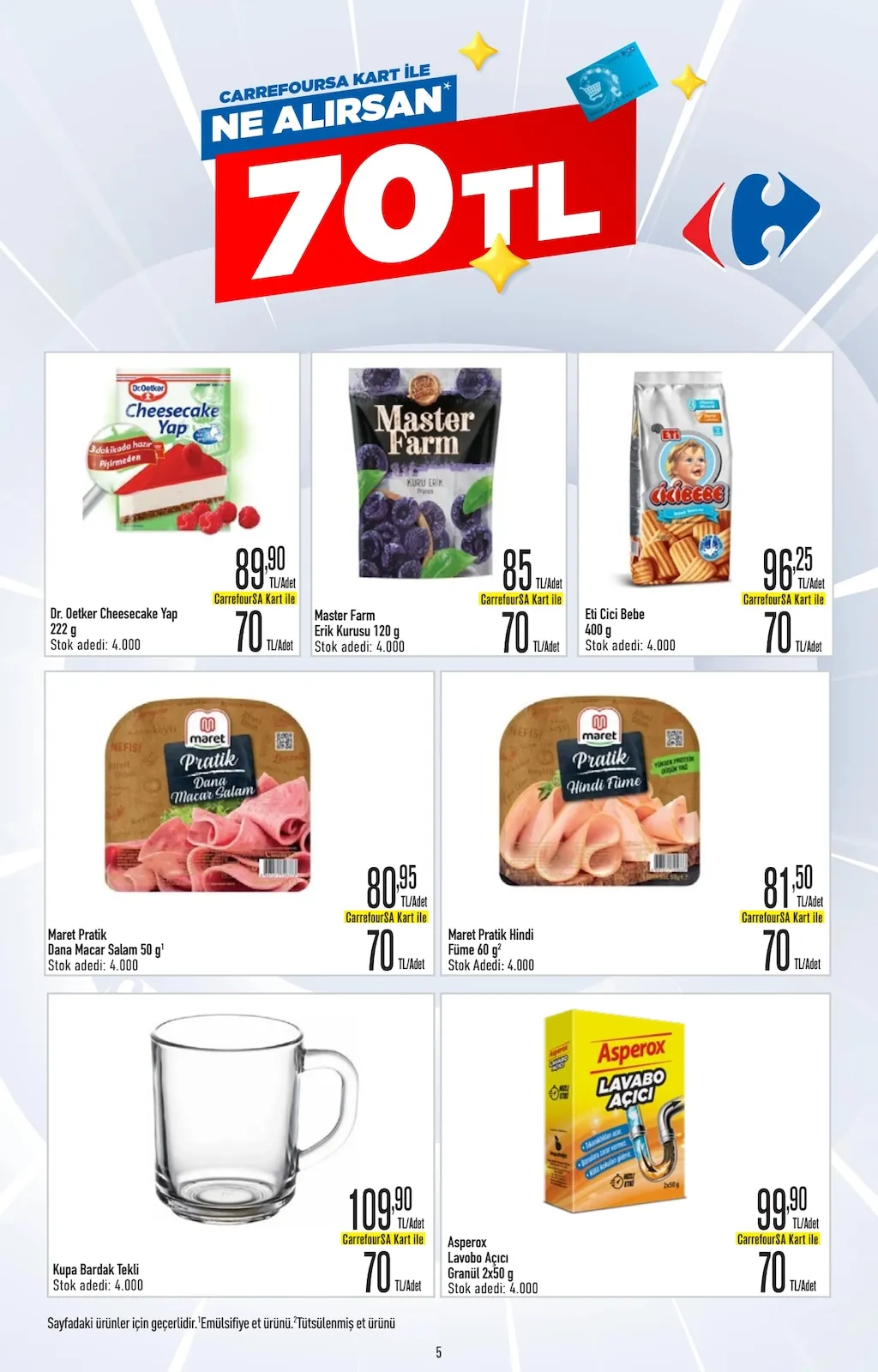 CarrefourSA CarrefourSA 1 Haziran 2026 Aktüel Kataloğu sayfa 5: Kupa Bardak Tekli, Master Farm Erik Kurusu 120G