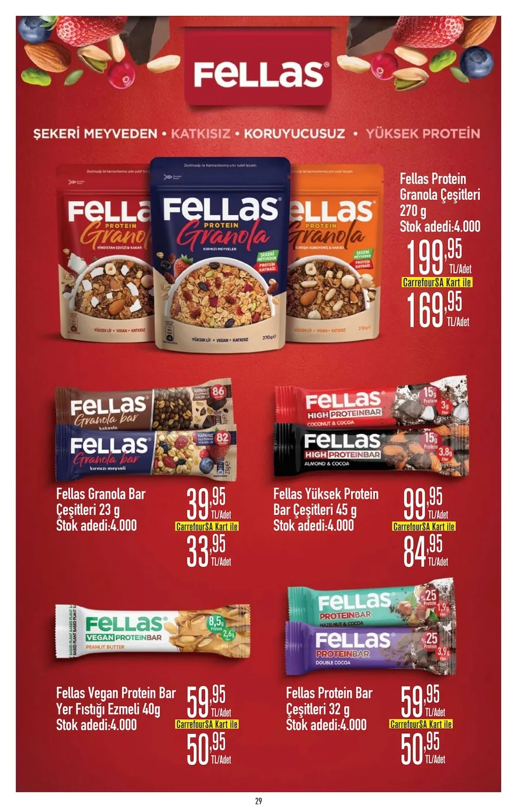CarrefourSA CarrefourSA 11 Haziran 2026 Aktüel Kataloğu sayfa 29: Fellas Granola Bar Çeşitleri 23G